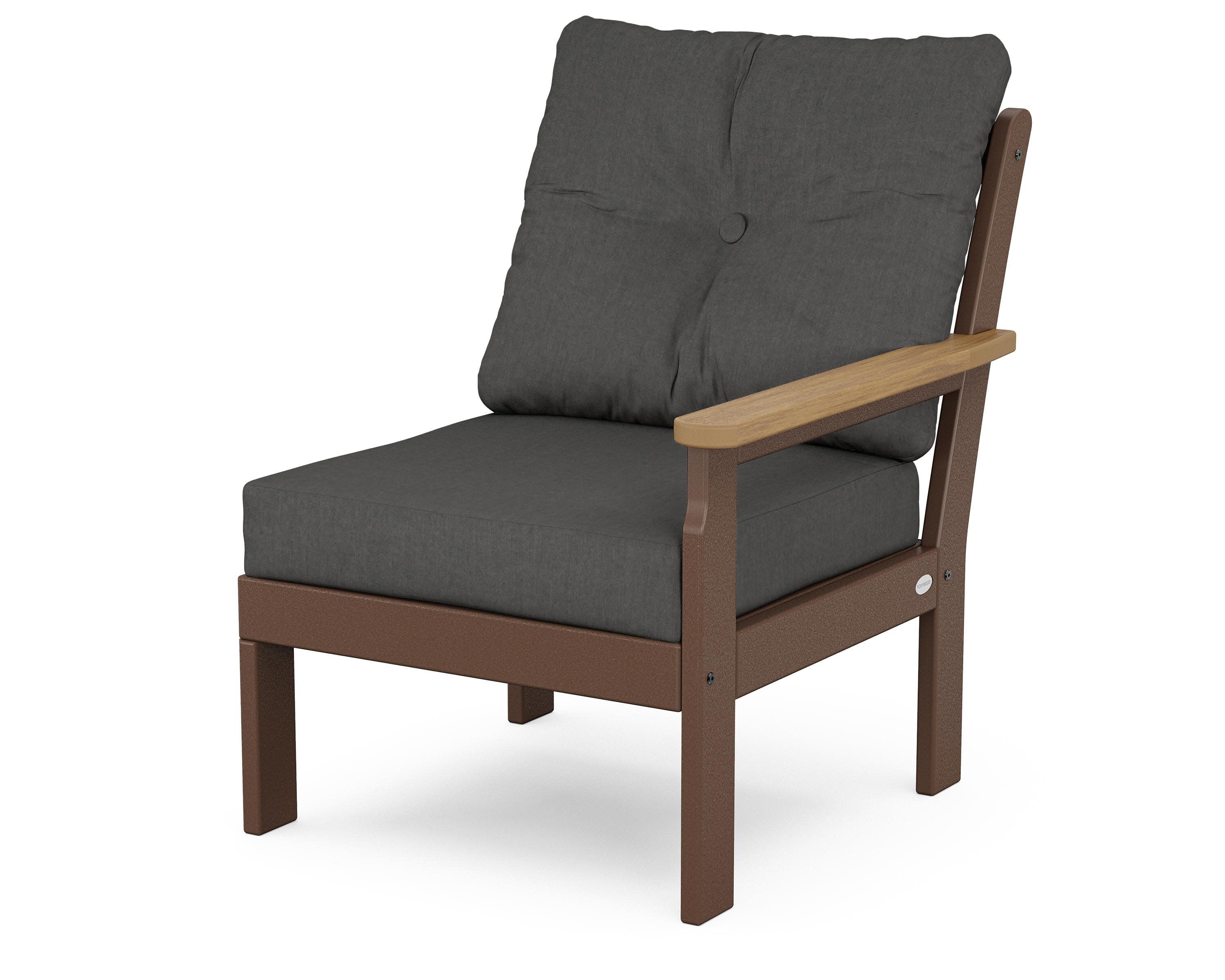 Vineyard Modular Right Arm Chair in Mahogany / Natural / Spectrum Carbon