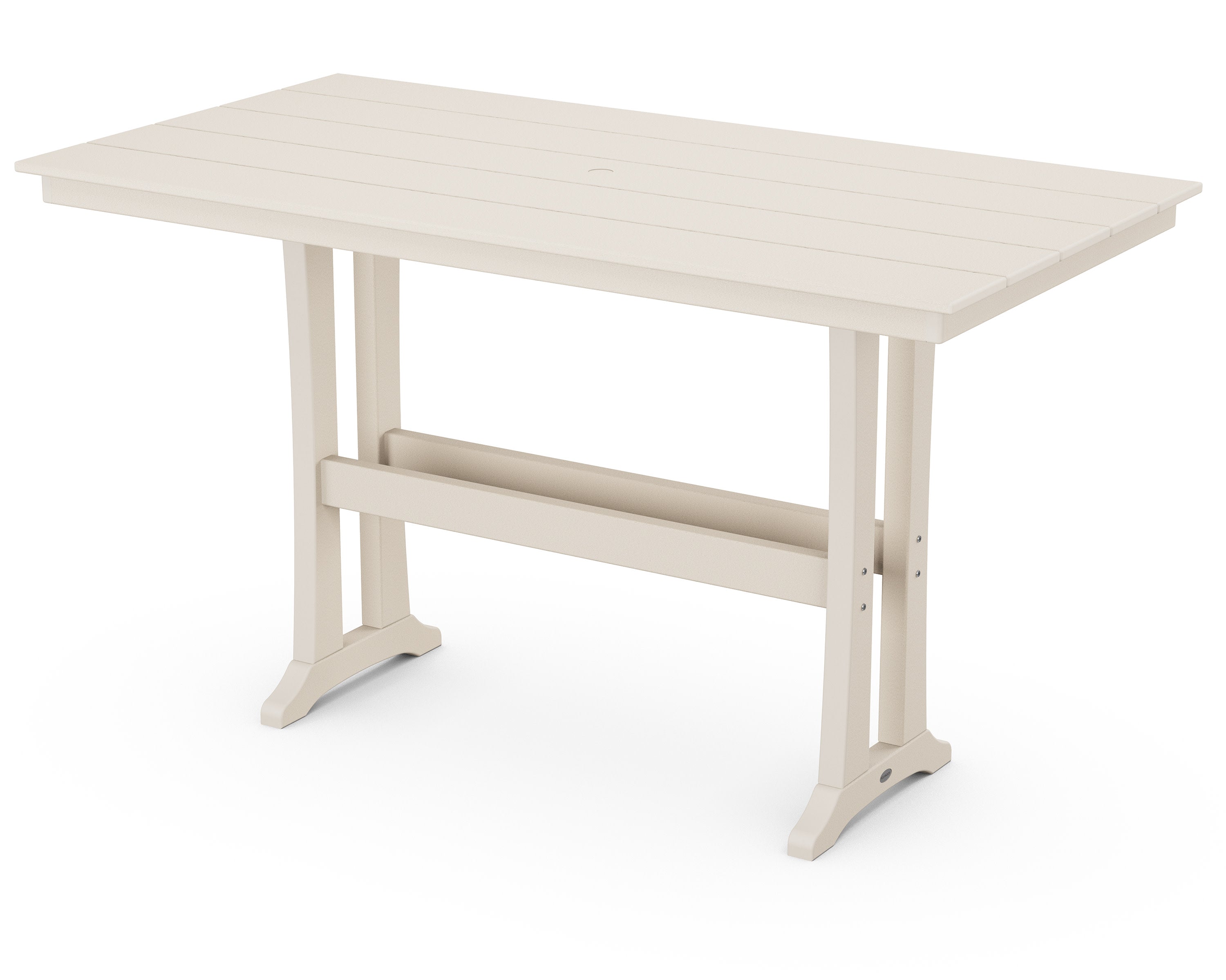 Farmhouse Trestle 37" x 72" Bar Table in Sand