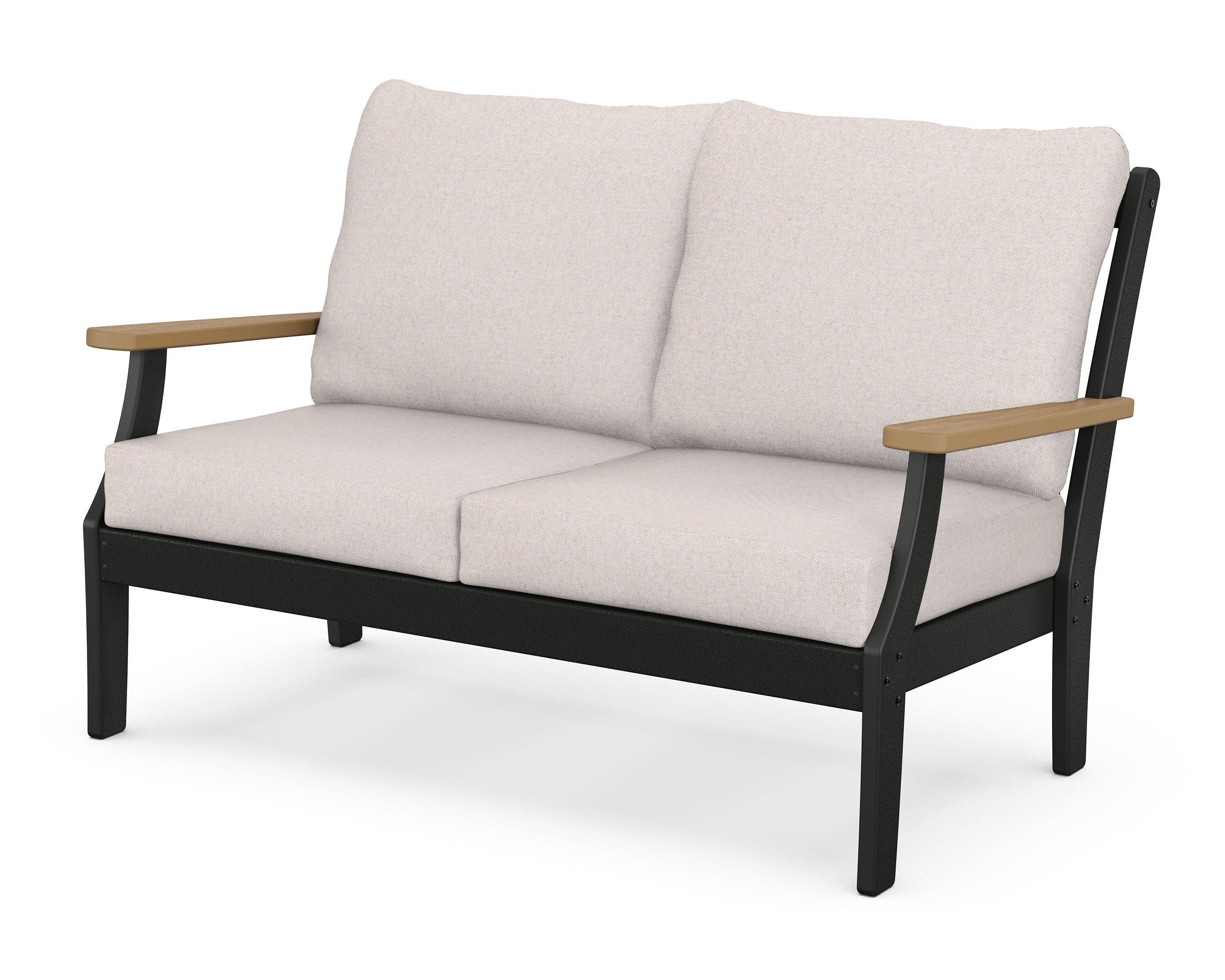 Braxton Deep Seating Loveseat in Black / Natural / Dune Burlap