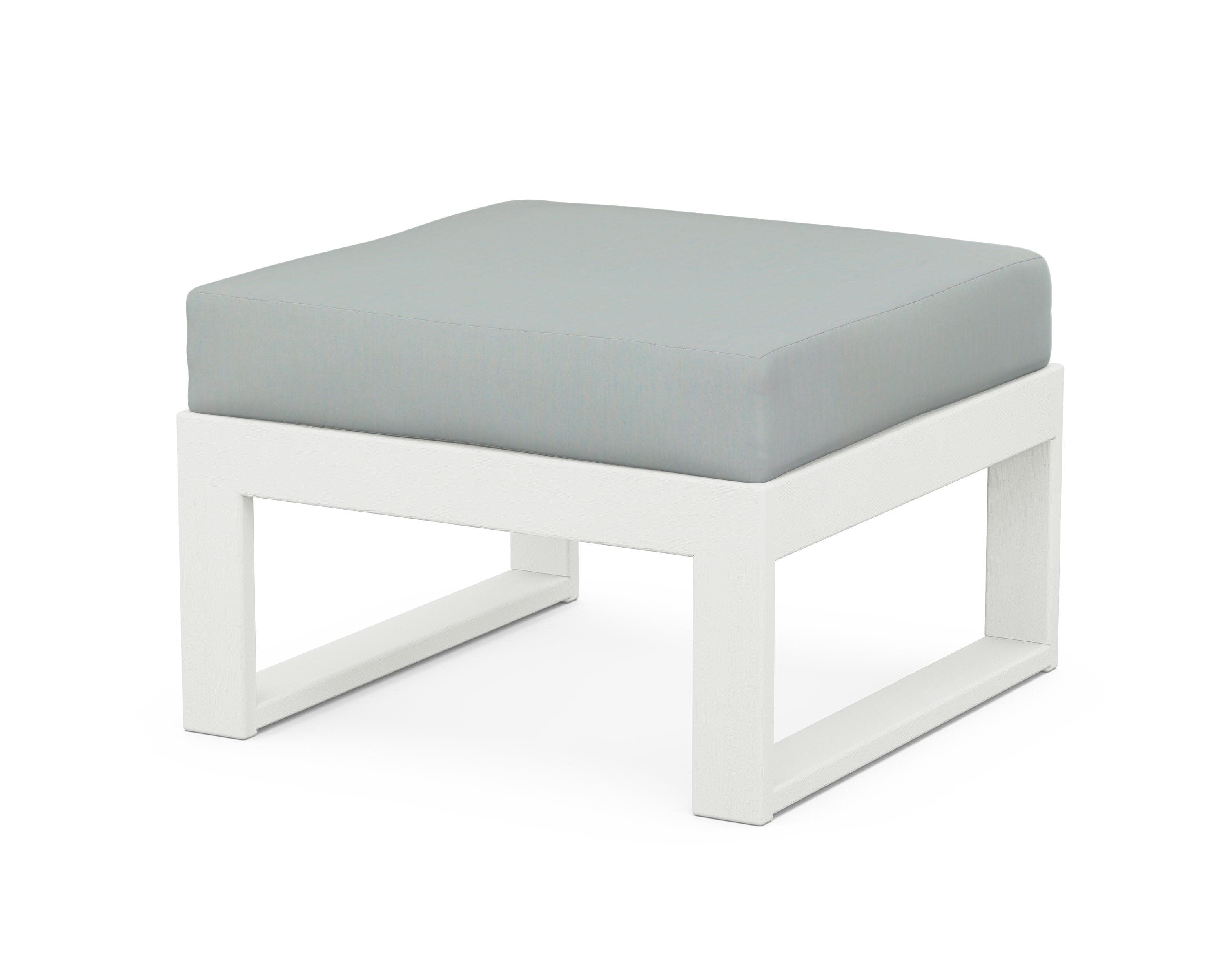 Modular Ottoman - Modern in Vintage White / Spa