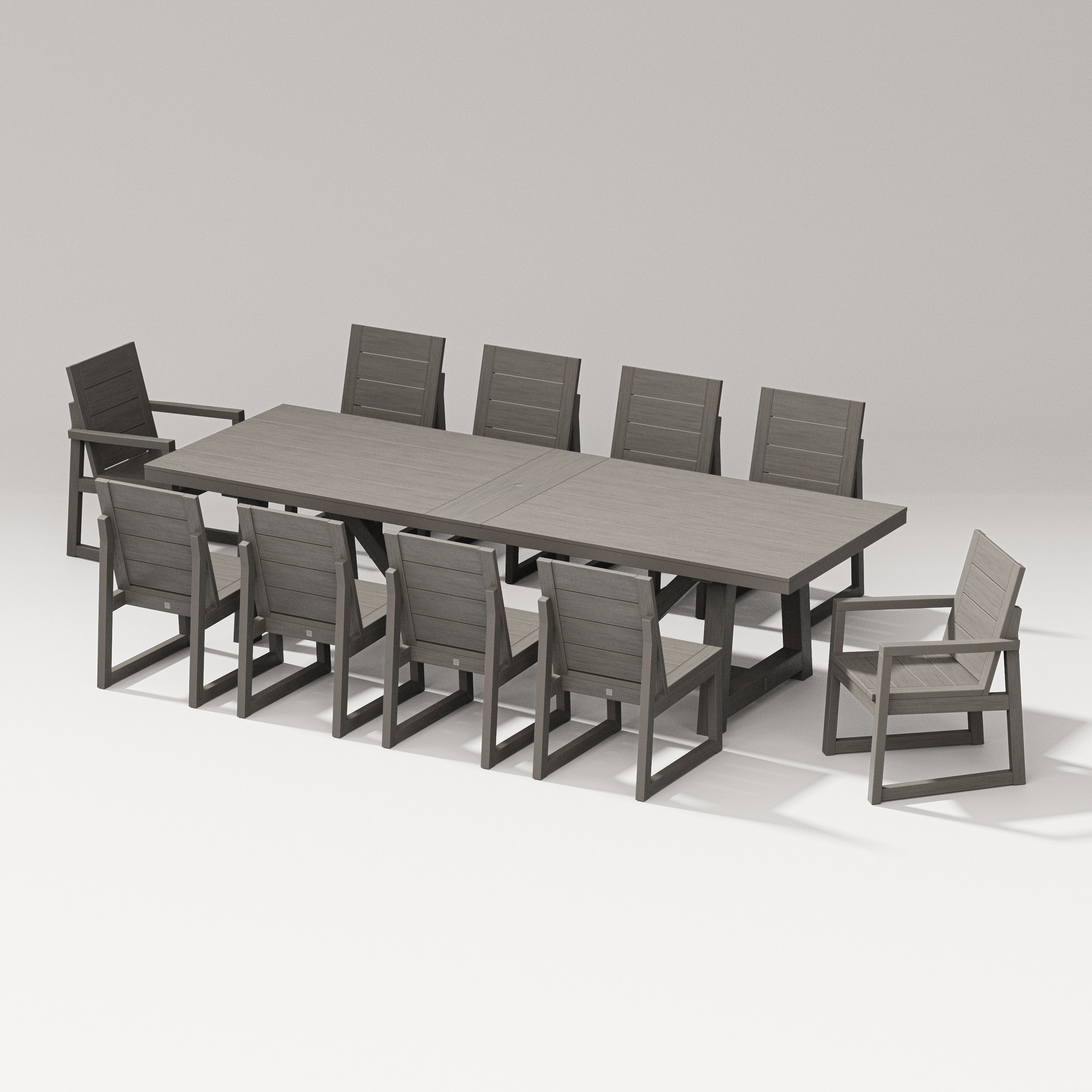 Elevate 11-Piece A-Frame Table Dining Set in Driftwood