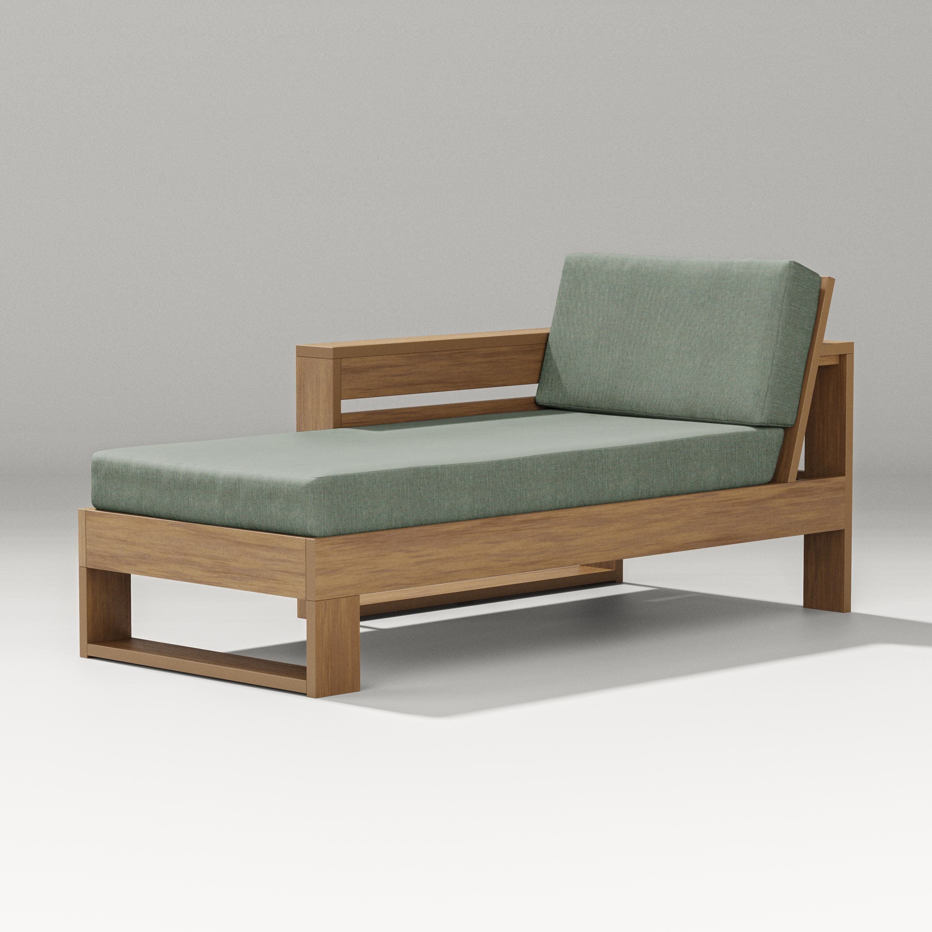 Latitude Modular Left Arm Chaise in Natural / Cast Sage