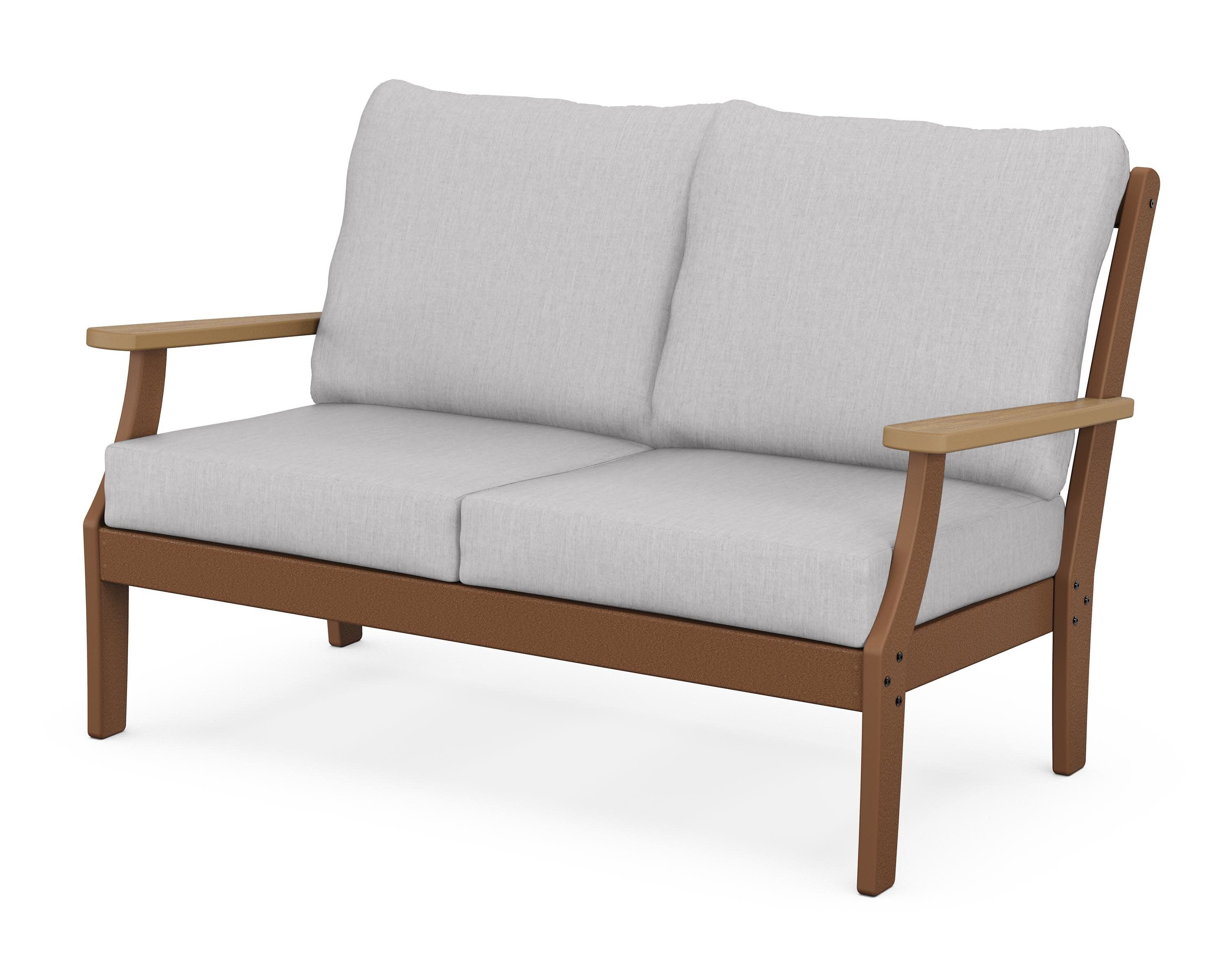 Braxton Deep Seating Loveseat in Teak / Natural / Granite