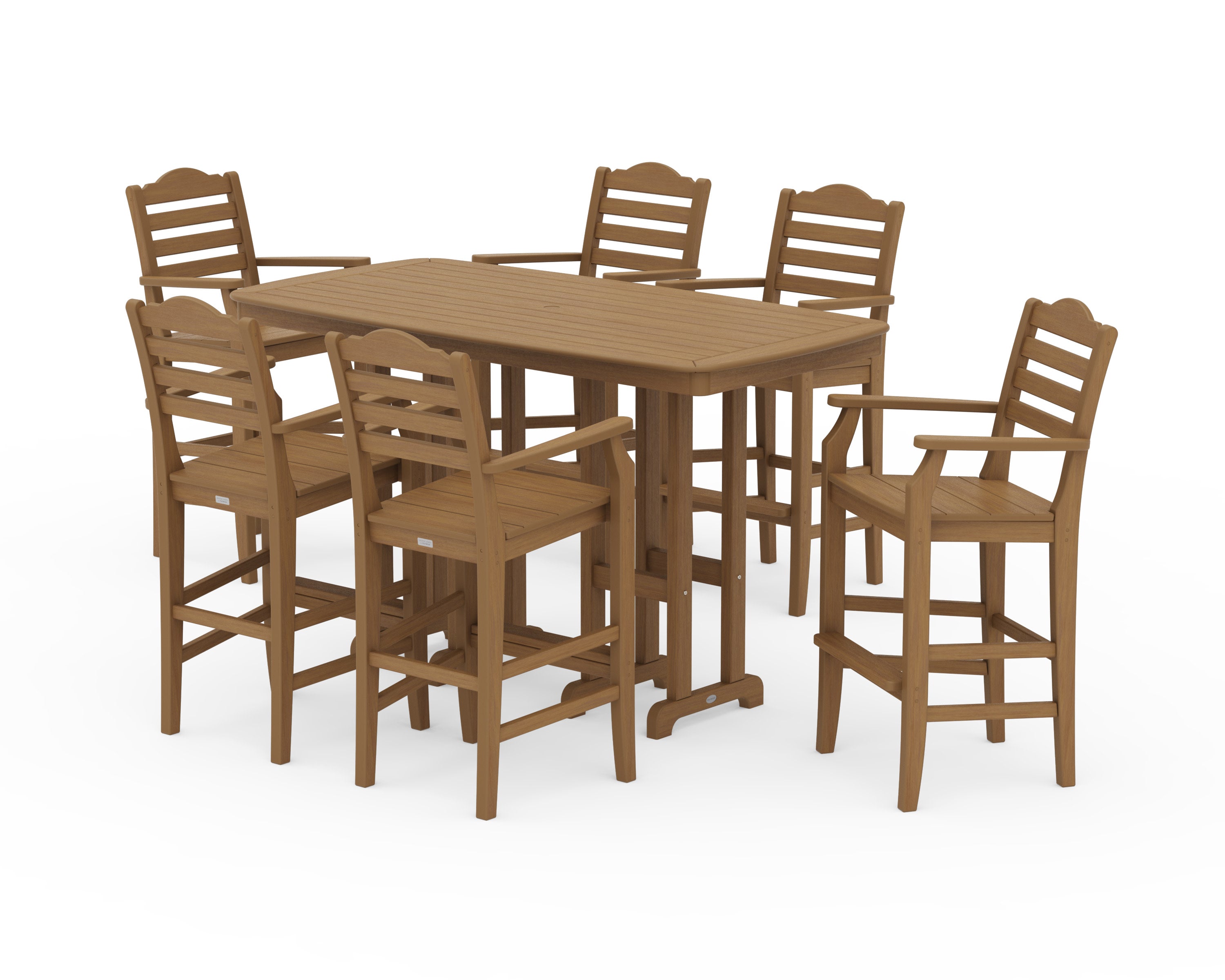 Savannah Arm Chair 7-Piece Bar Set in Natural