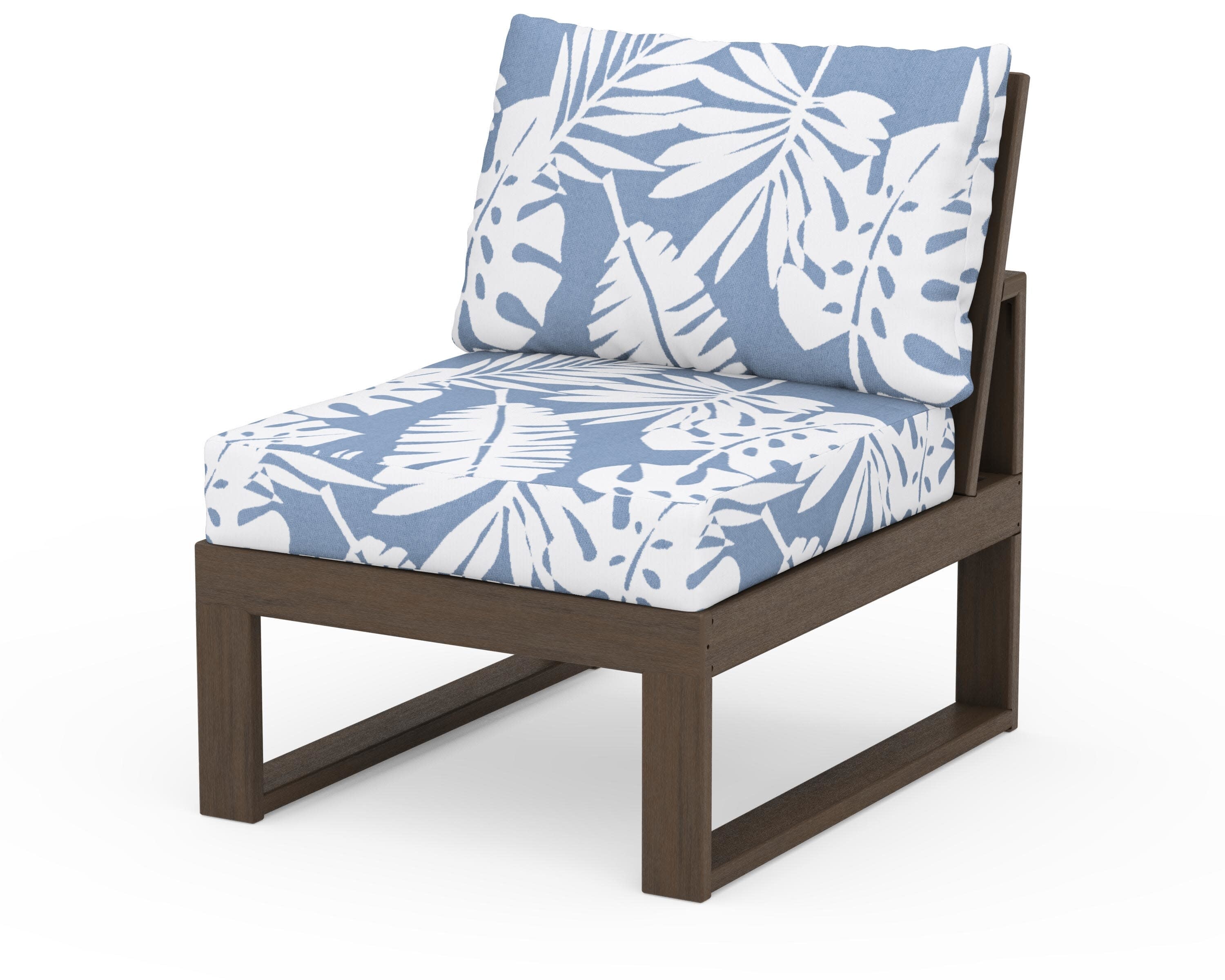 Modular Armless Chair in Kona / Leaf Sky Blue