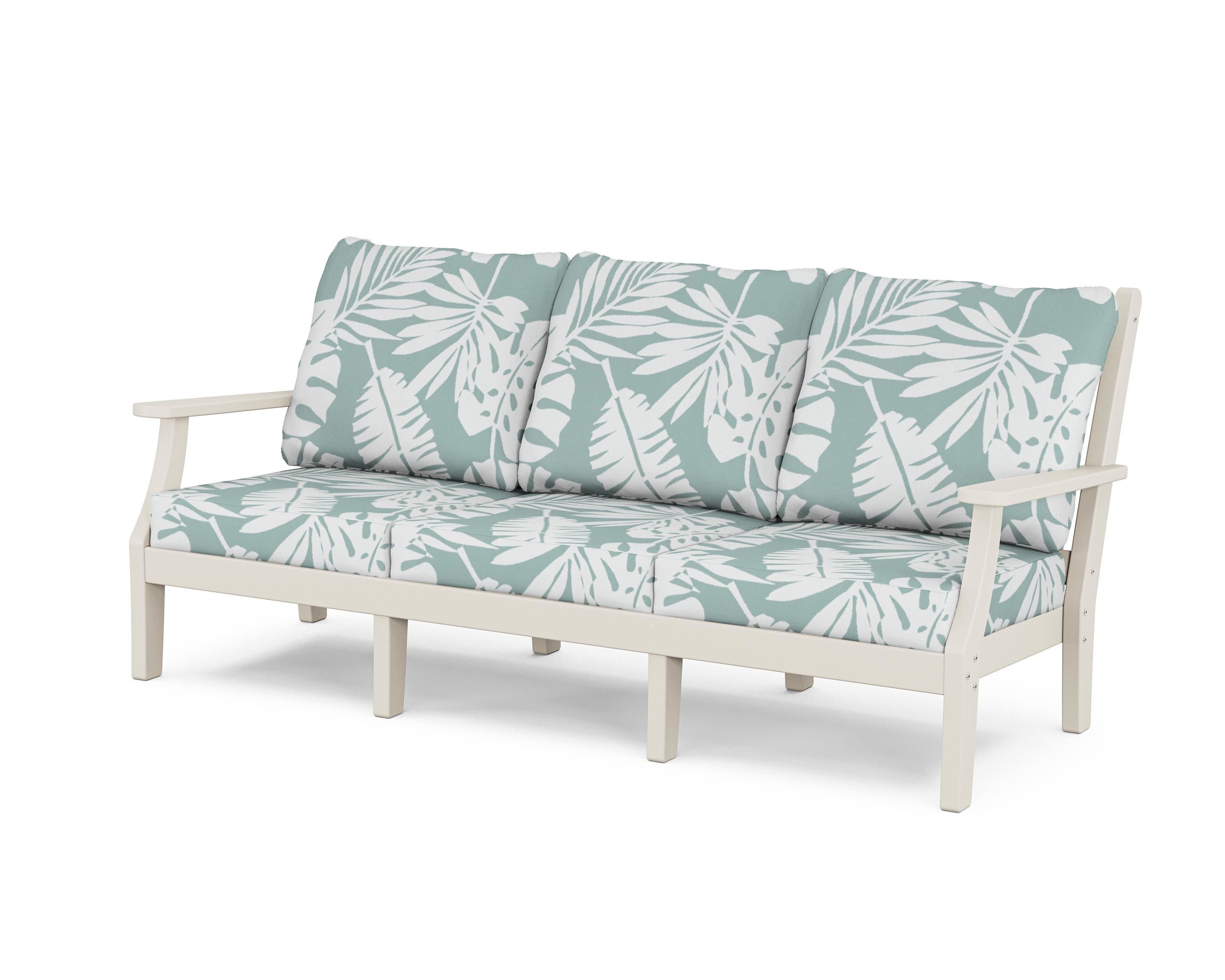 Wovendale Deep Seating Sofa in Sand / Leaf Glacier Spa