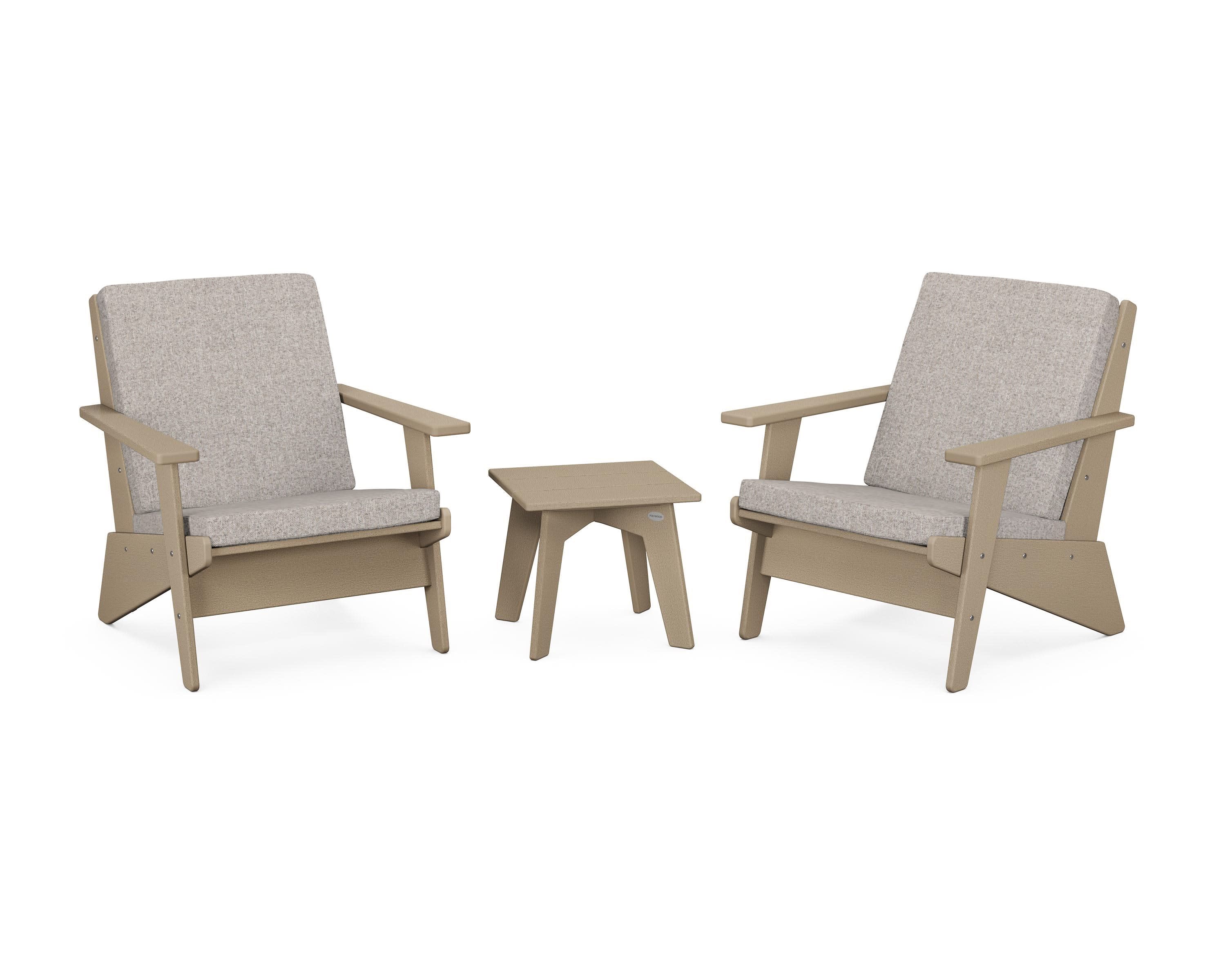 Riviera Modern Lounge 3-Piece Set in Vintage Sahara / Weathered Tweed