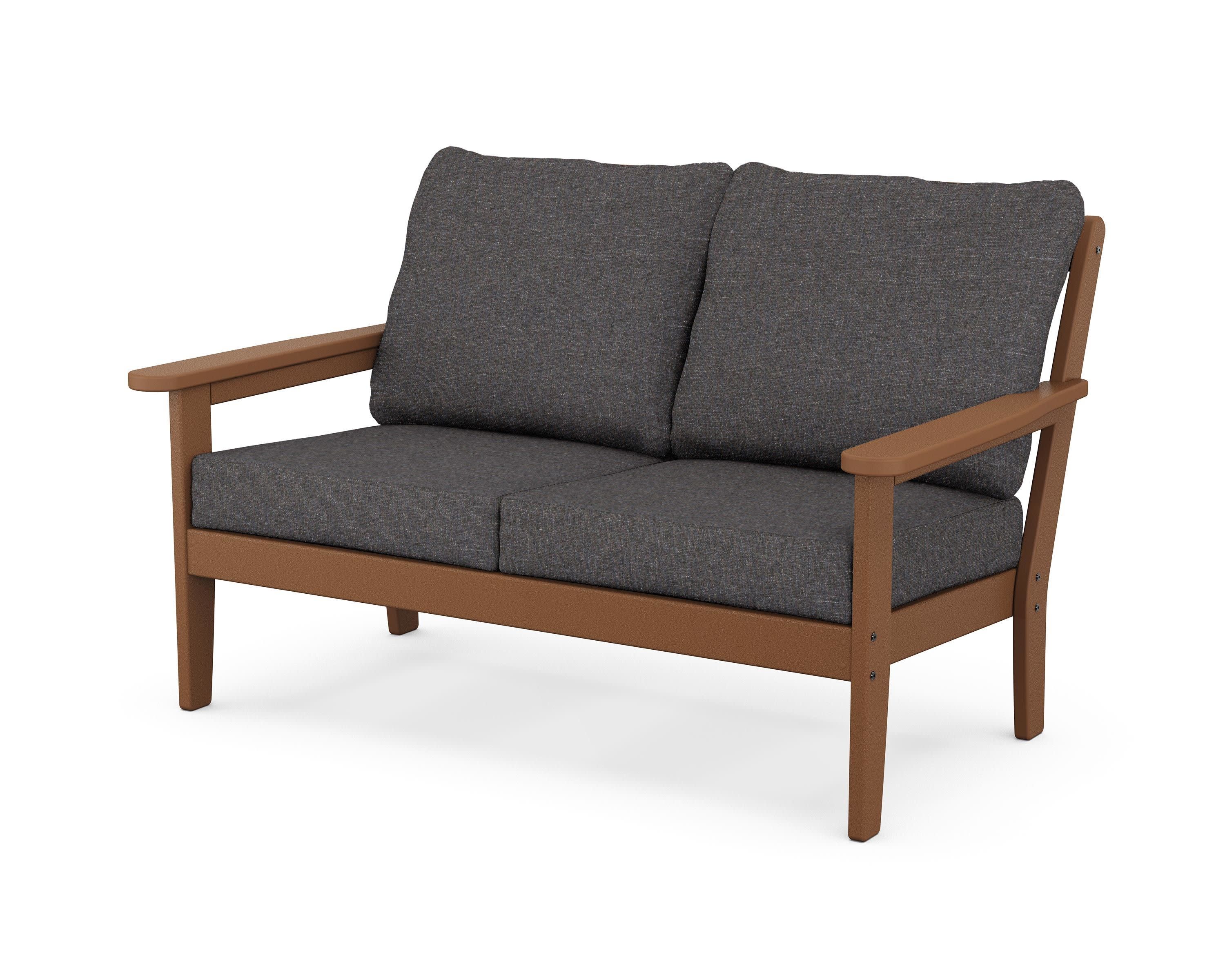 Cottage Deep Seating Loveseat in Teak / Ash Charcoal
