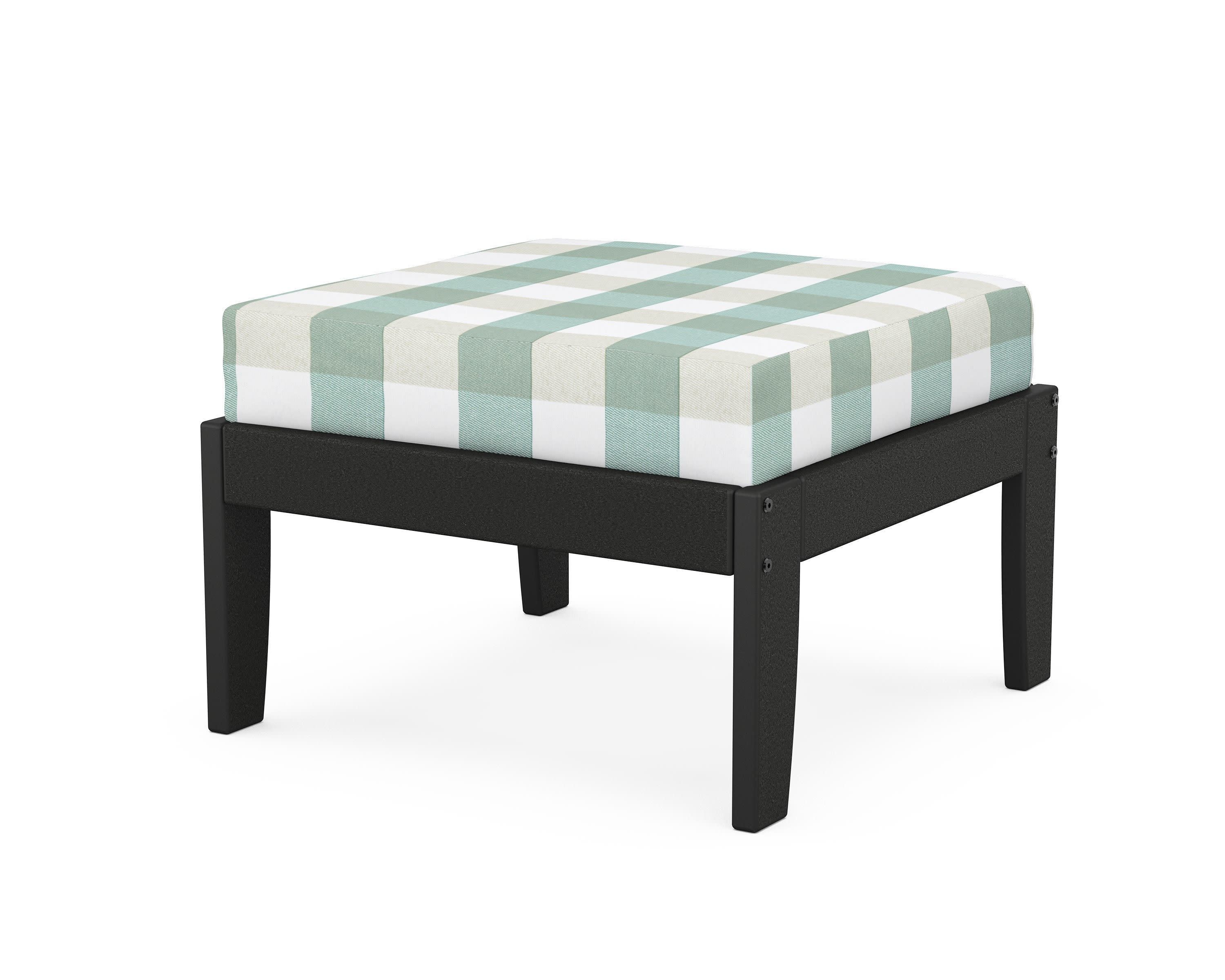 Modular Ottoman - Classic in Black / Buffalo Plaid Glacier Spa