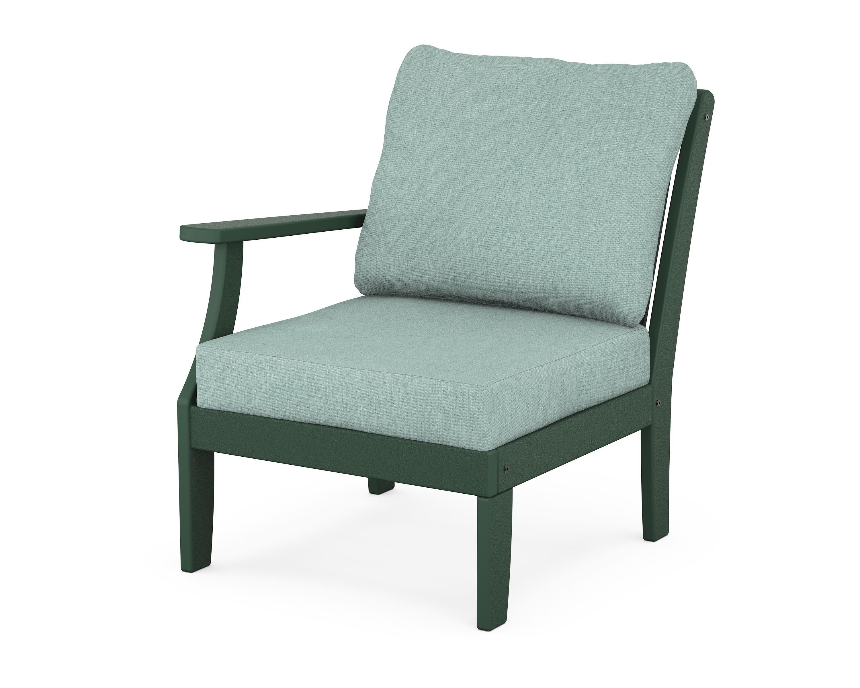 Braxton Modular Left Arm Chair in Green / Glacier Spa