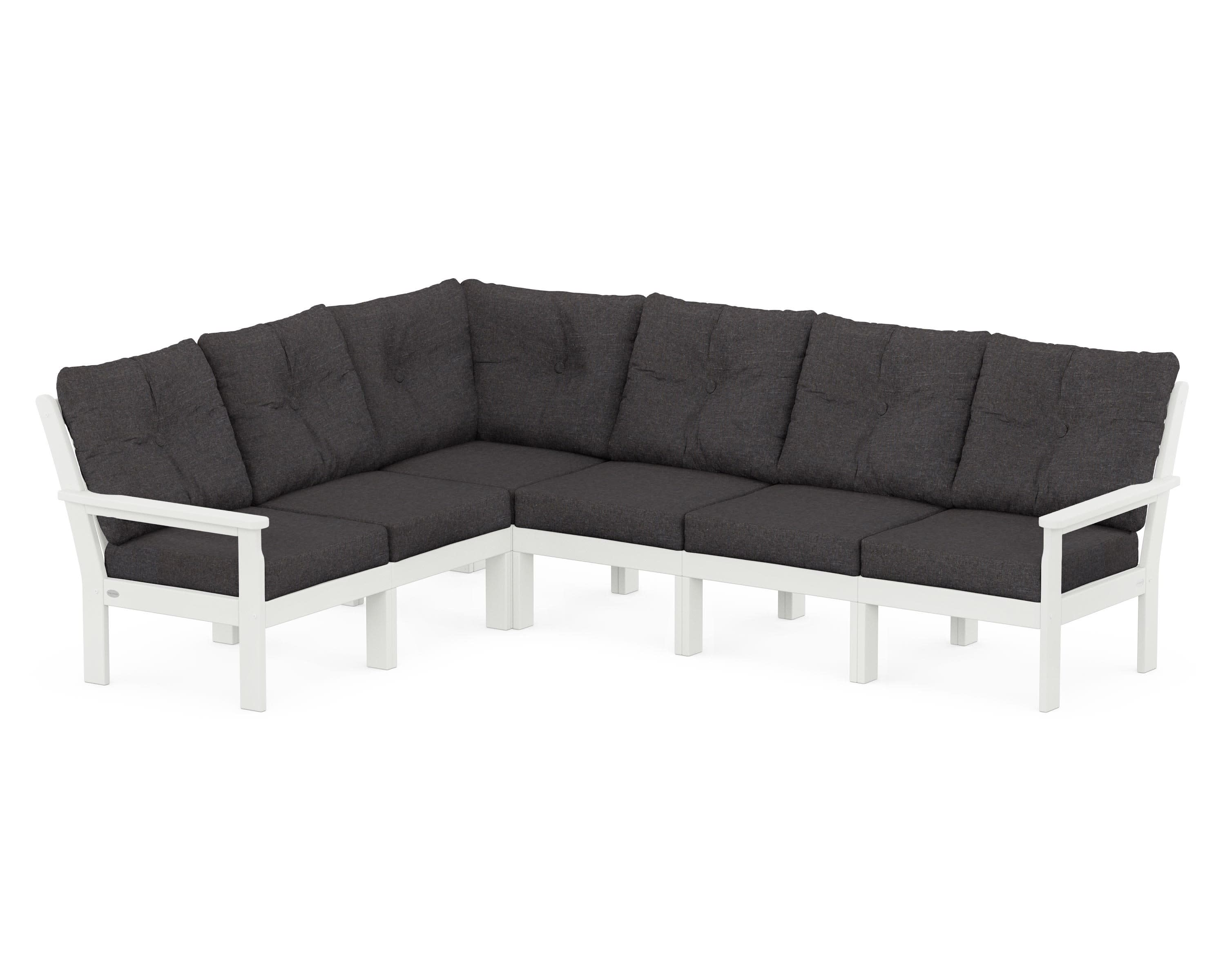 Vineyard 6-Piece Sectional in Vintage White / Ash Charcoal