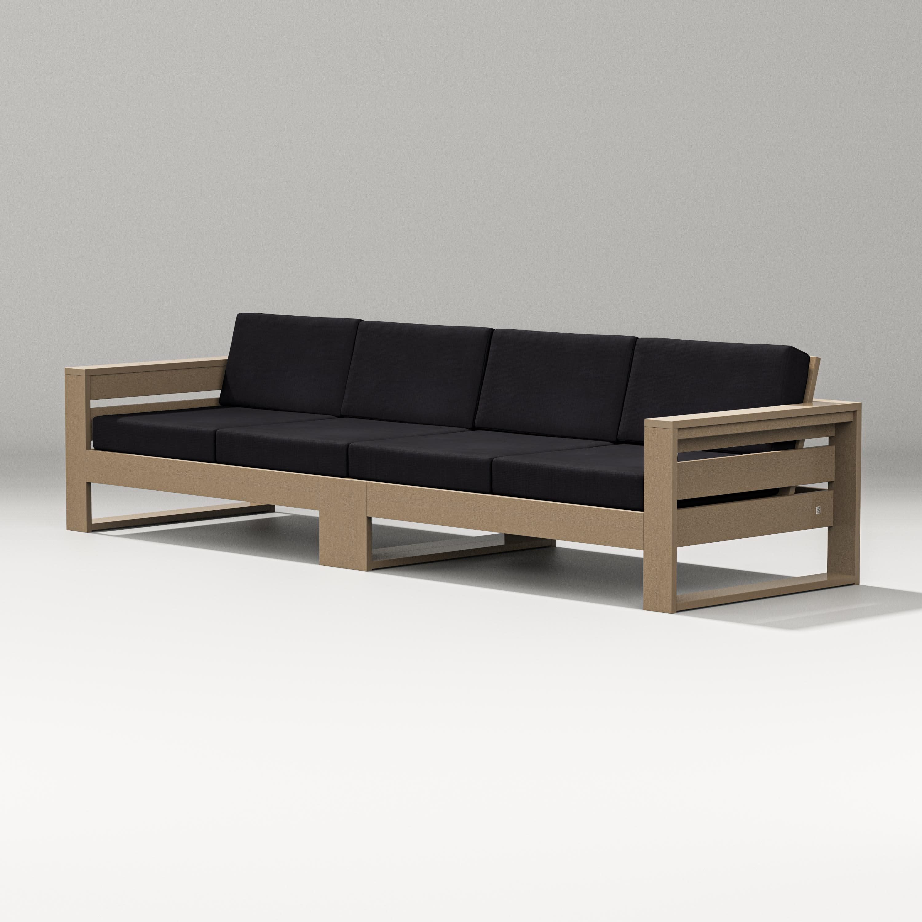 Latitude Straight Sectional in Vintage Sahara / Midnight Linen