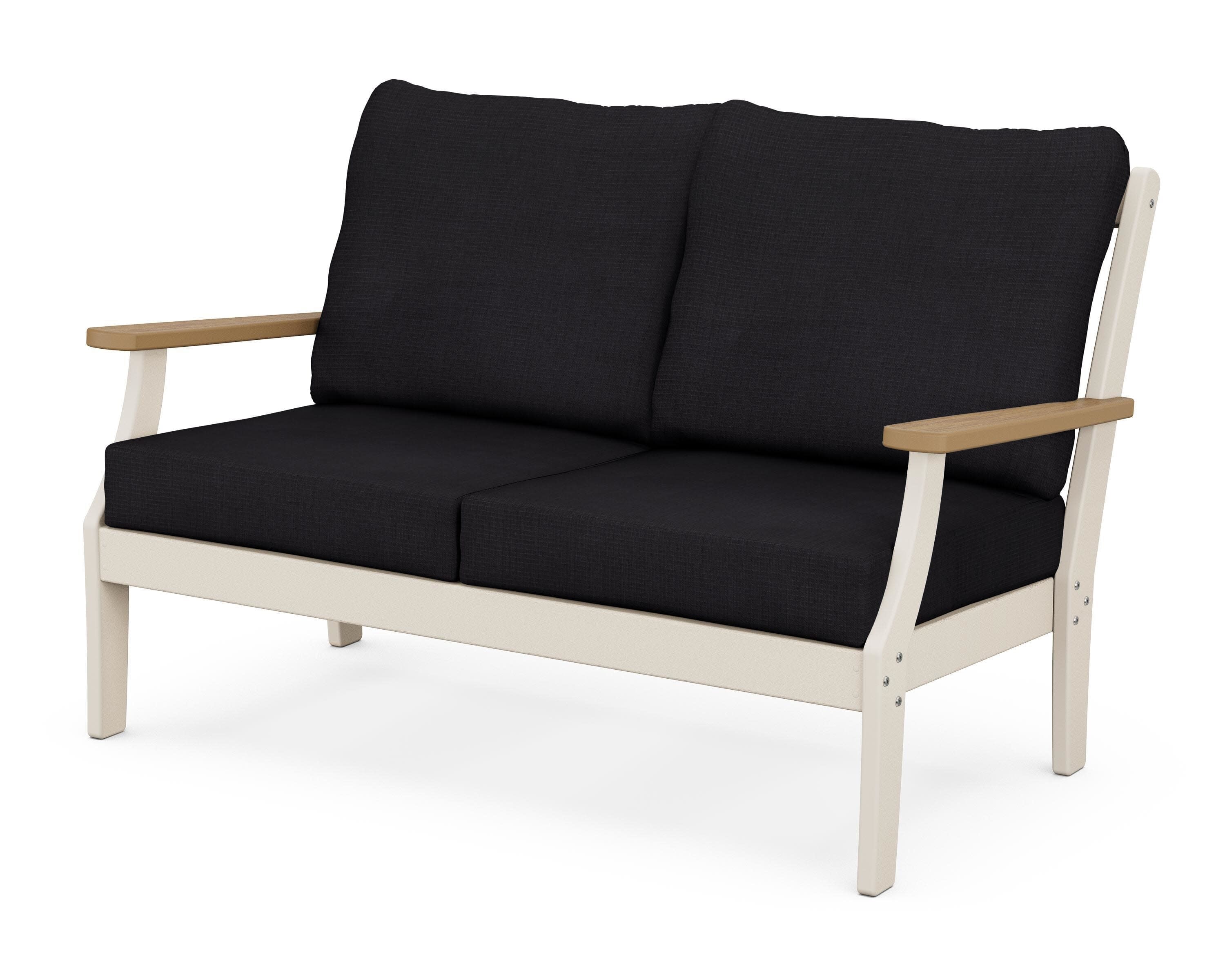 Braxton Deep Seating Loveseat in Sand / Natural / Midnight Linen