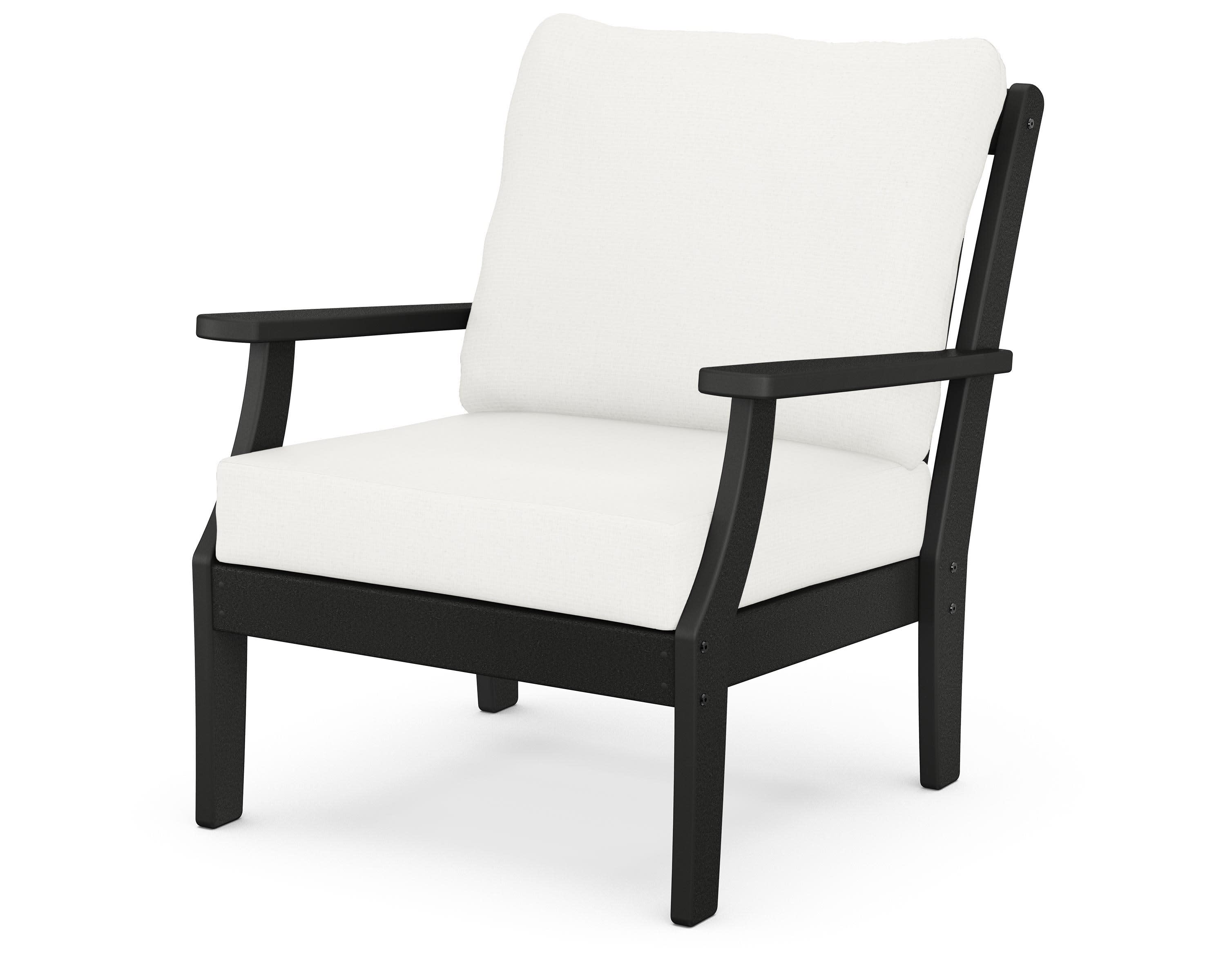 Braxton Deep Seating Chair in Black / Natural Linen