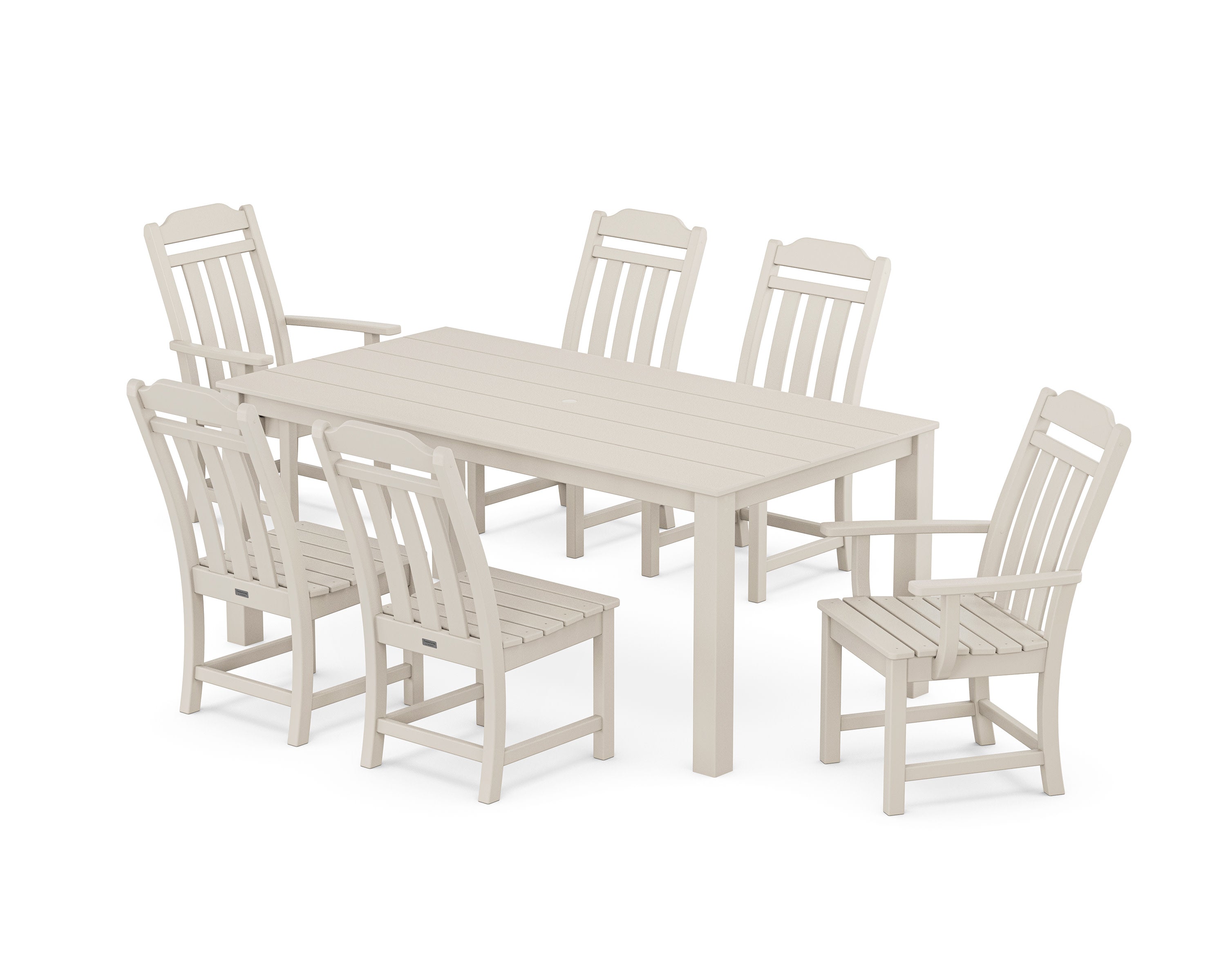 Cottage 7-Piece Parsons Dining Set in Sand