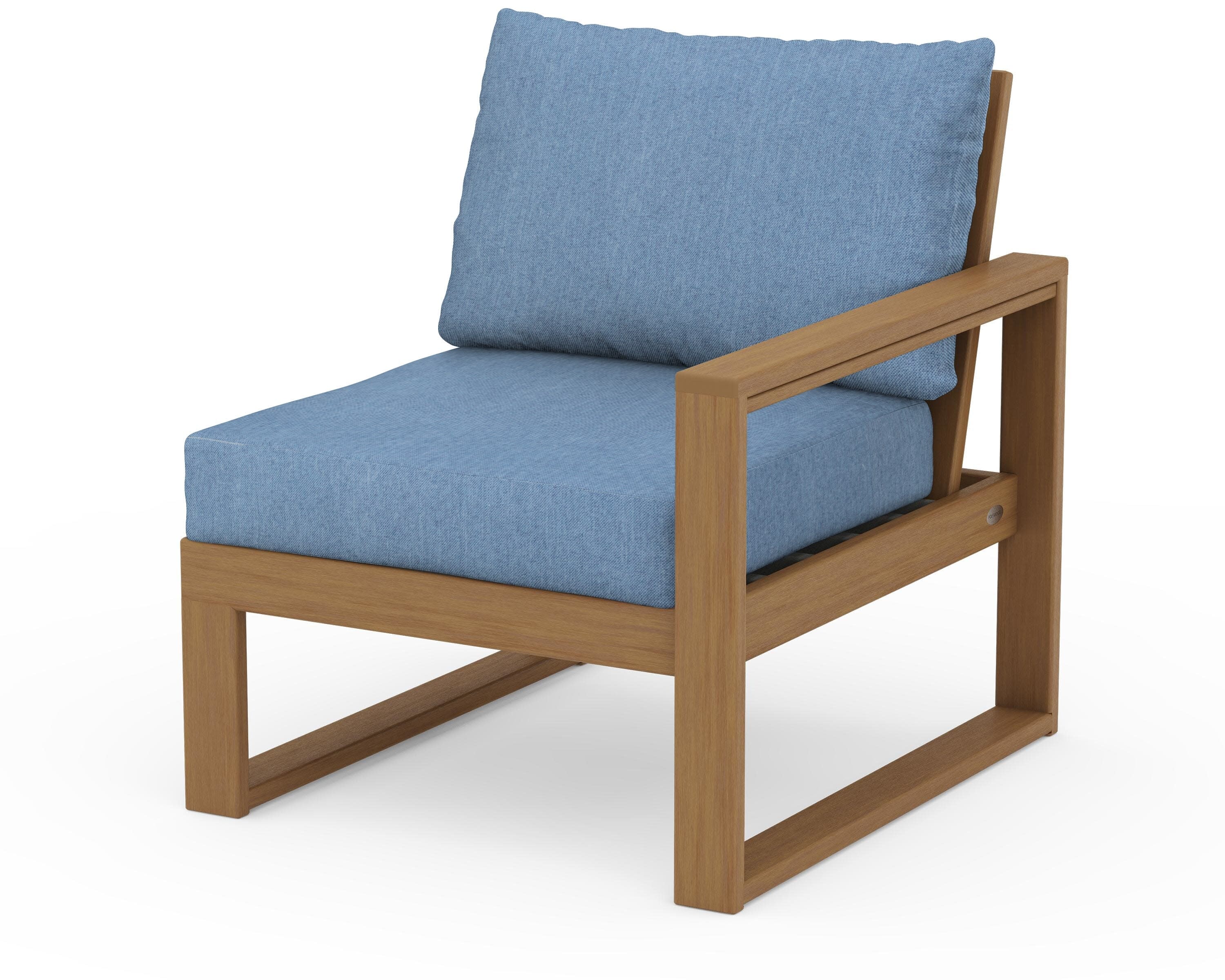 EDGE Modular Right Arm Chair in Natural / Sky Blue