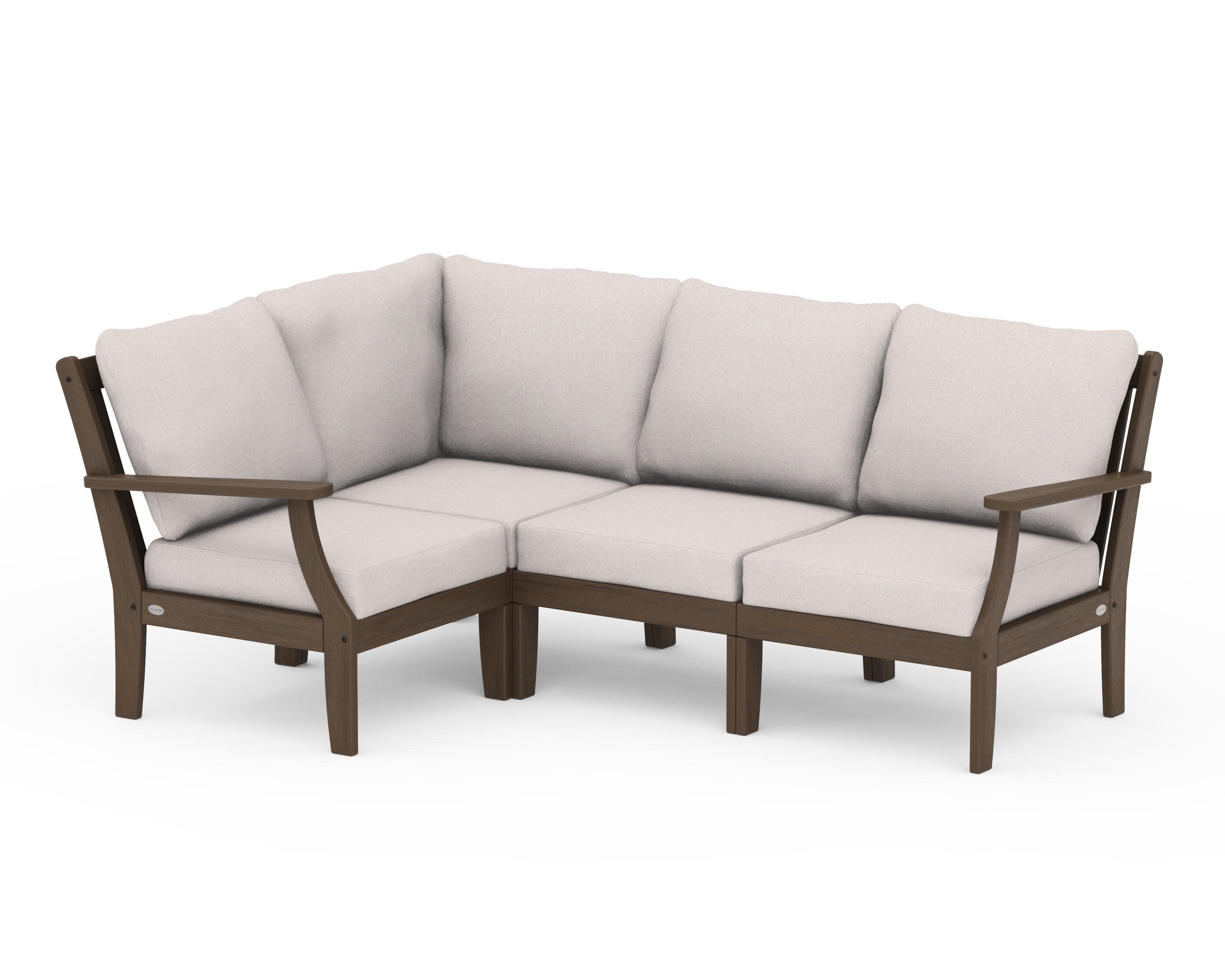 Braxton Modular 4-Piece Deep Seating Set in Kona / Dune Burlap