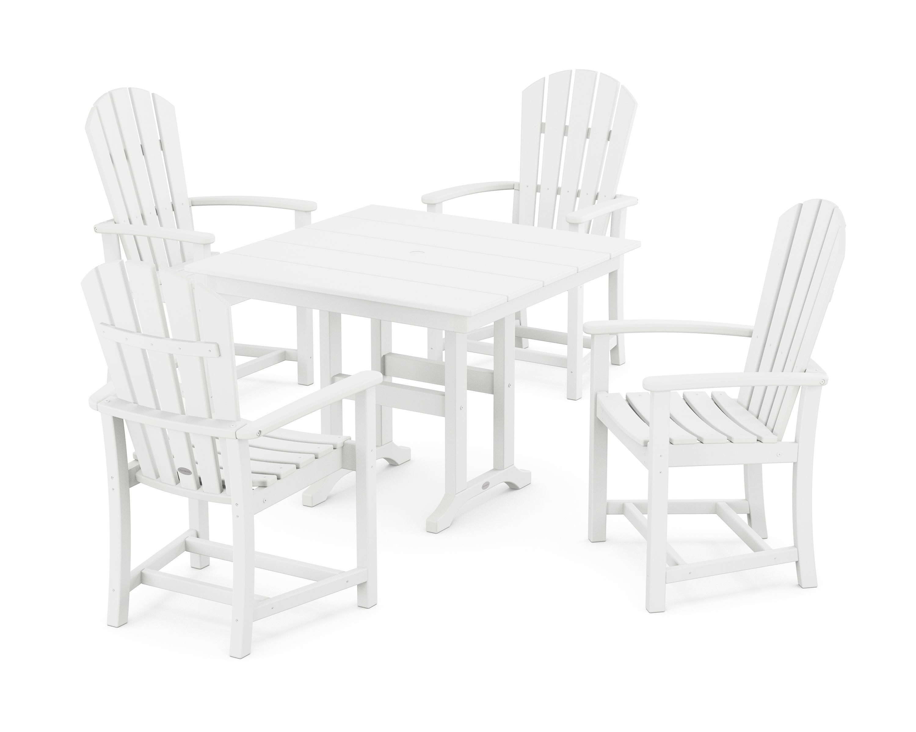 Palm Coast 5-Piece Farmhouse Dining Set in White