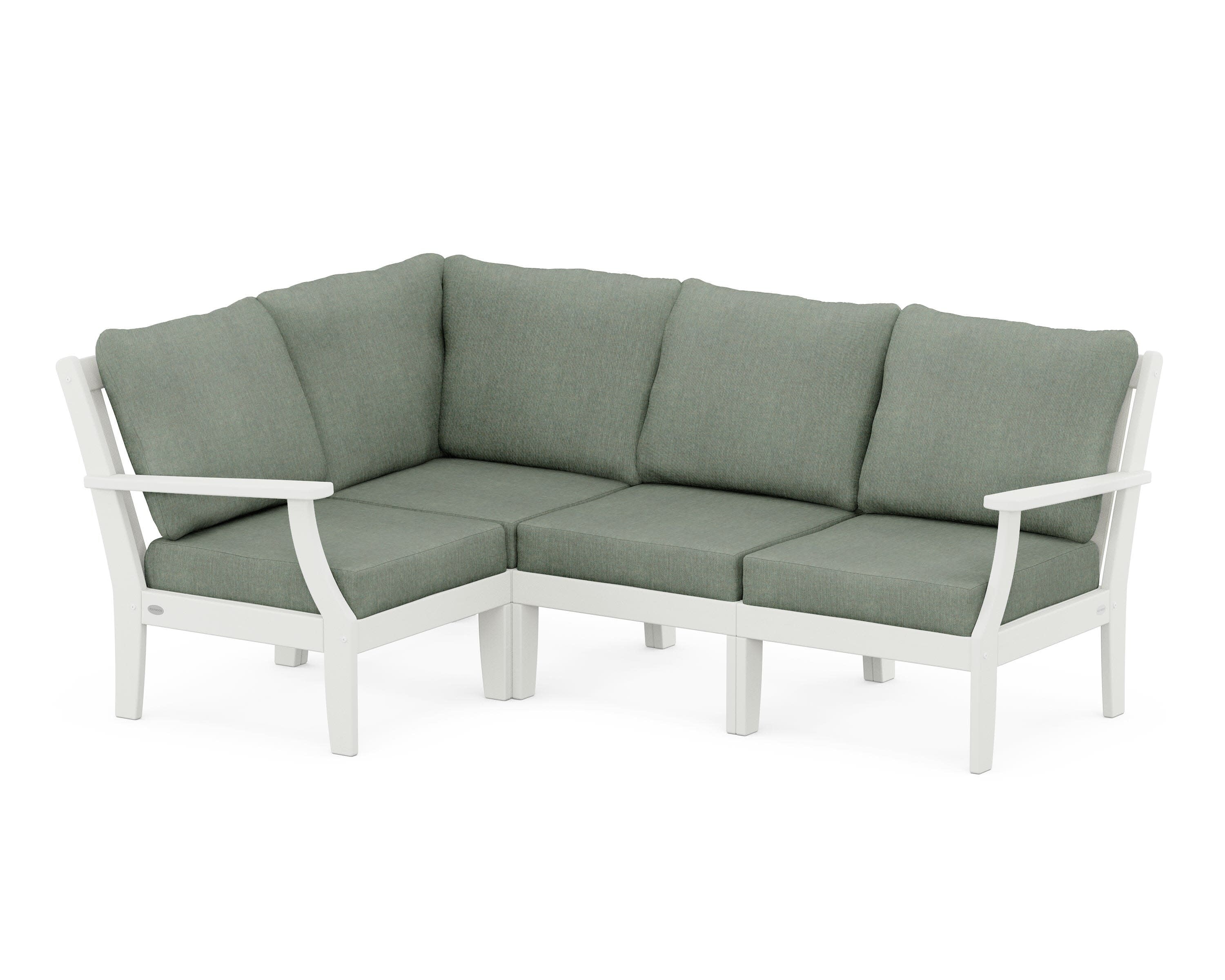 Braxton Modular 4-Piece Deep Seating Set in Vintage White / Cast Sage