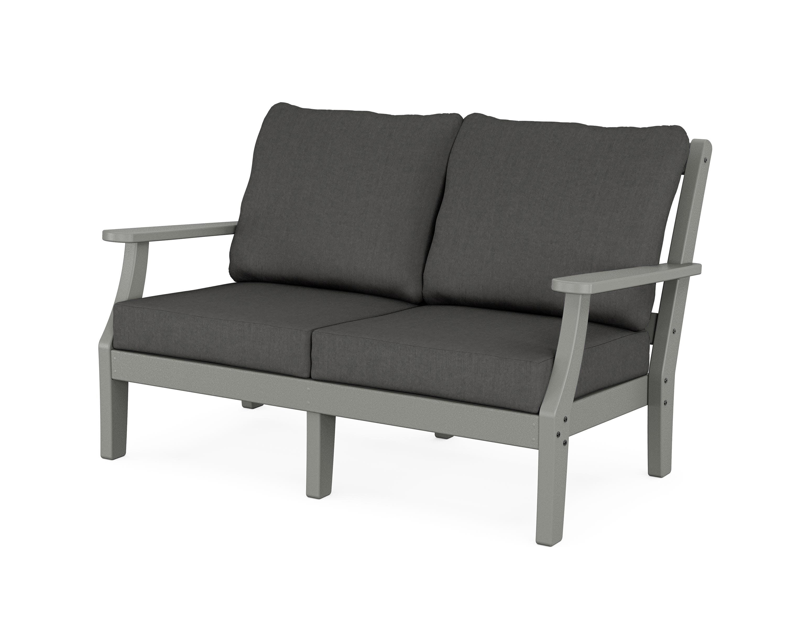 Chinoiserie Deep Seating Loveseat in Slate Grey / Spectrum Carbon