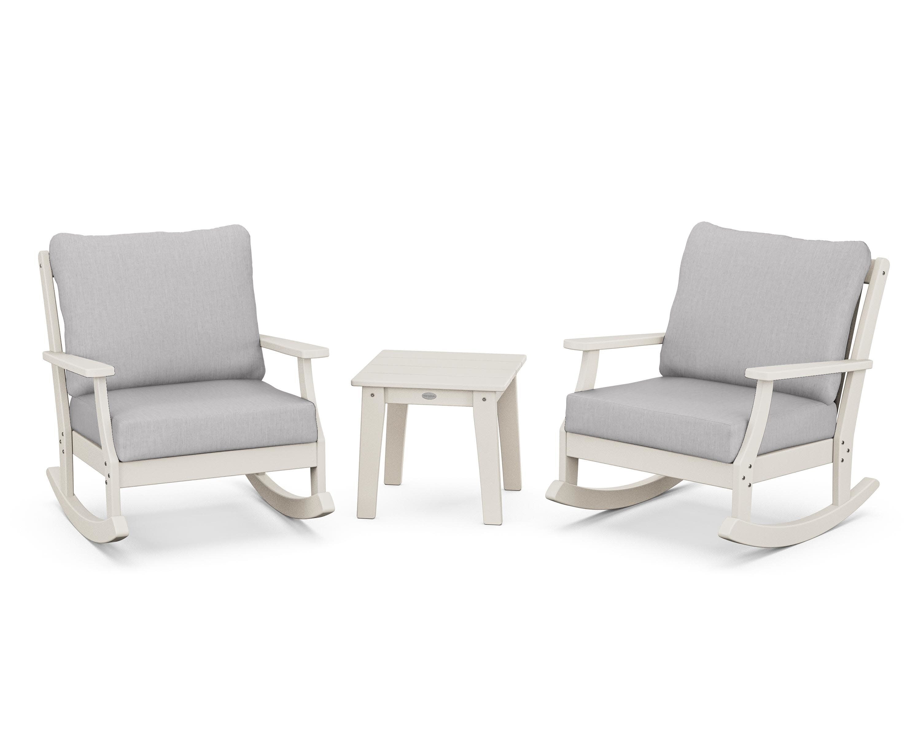 Braxton 3-Piece Deep Seating Rocker Set in Sand / Granite