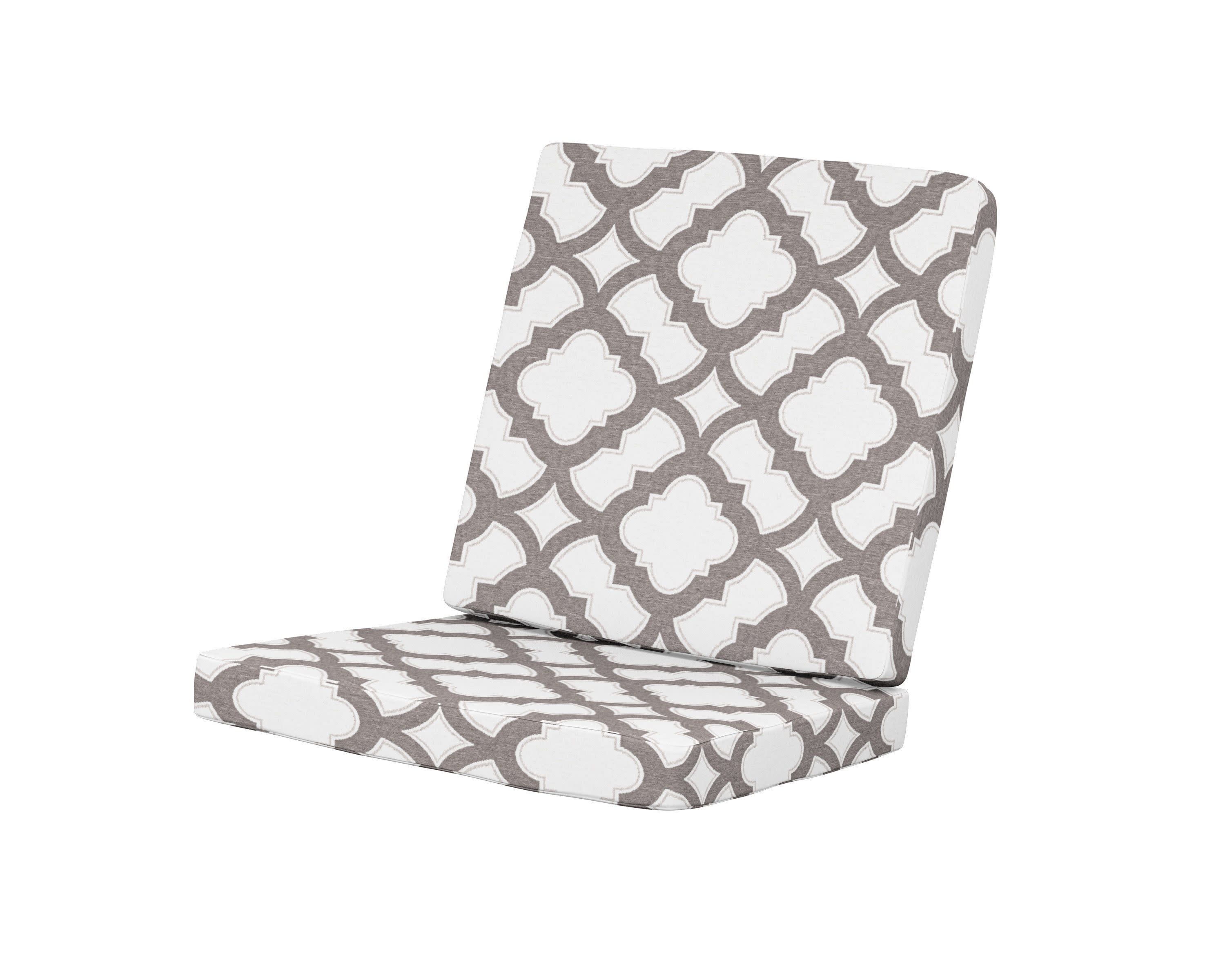 Modern Chair Cushion in Trellis Grey Mist