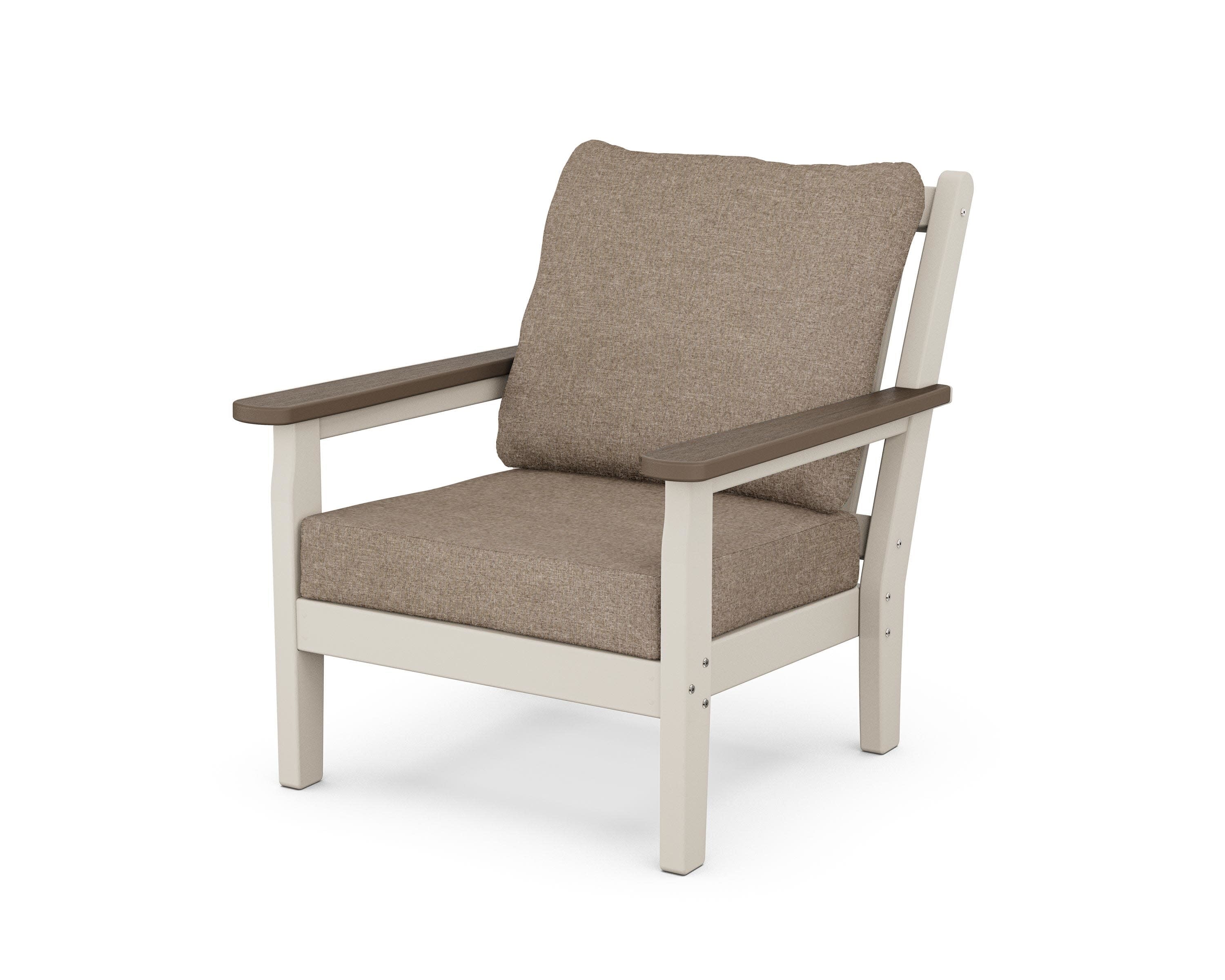 Chippendale Deep Seating Chair in Sand / Kona / Spiced Burlap