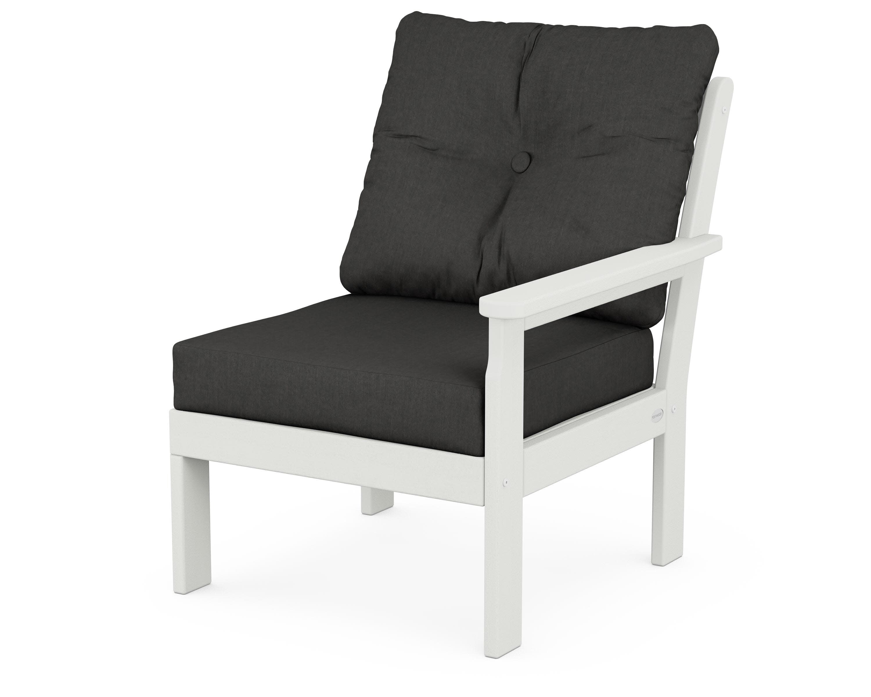 Vineyard Modular Right Arm Chair in Vintage White / Spectrum Carbon