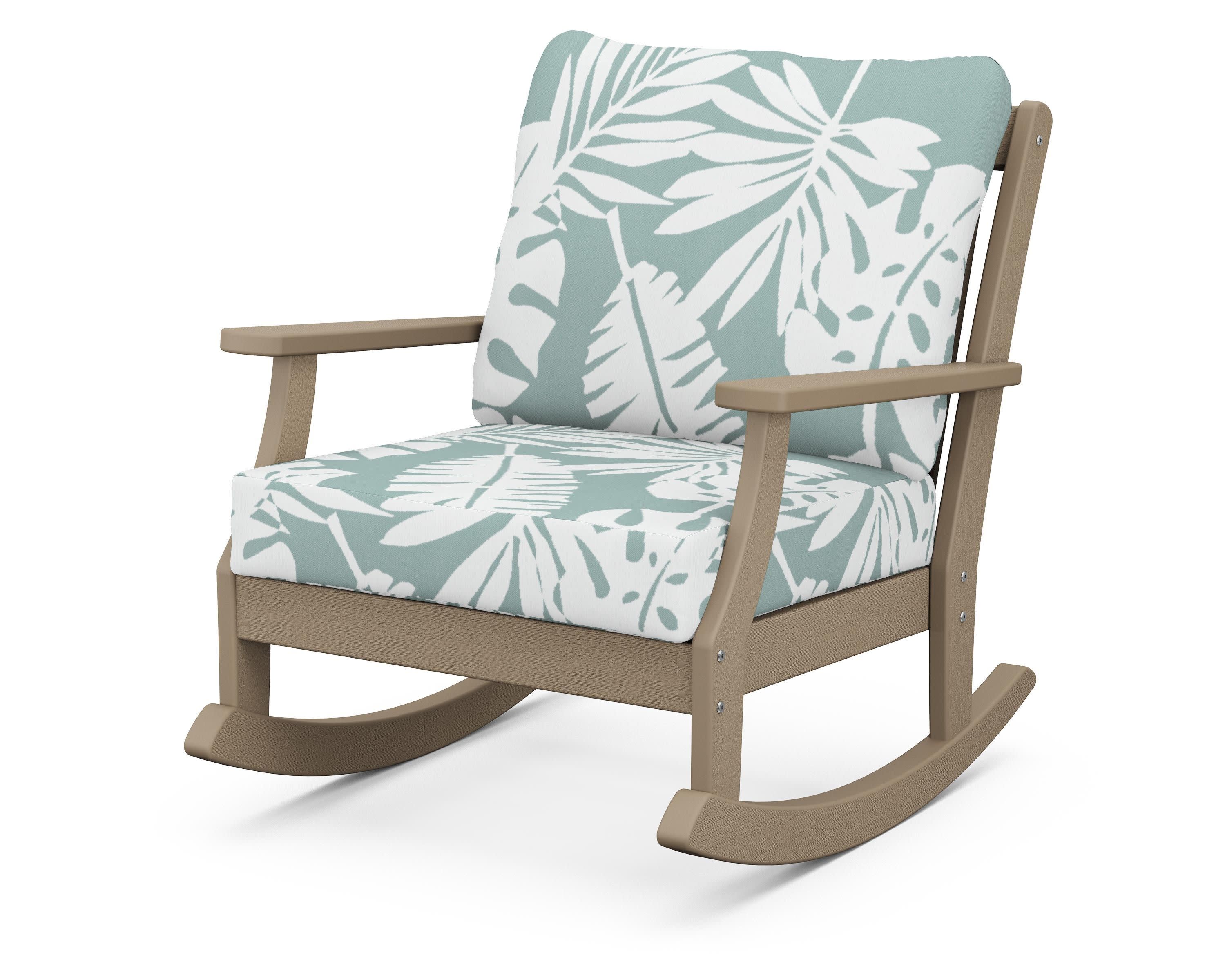 Braxton Deep Seating Rocking Chair in Vintage Sahara / Leaf Glacier Spa
