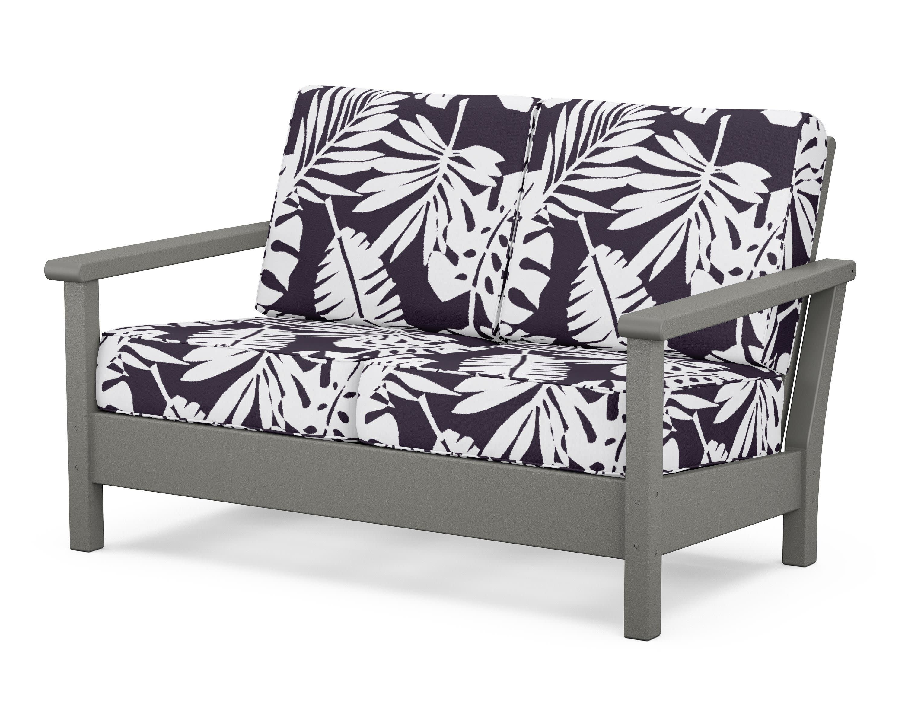 Harbour Deep Seating Loveseat in Slate Grey / Leaf Navy