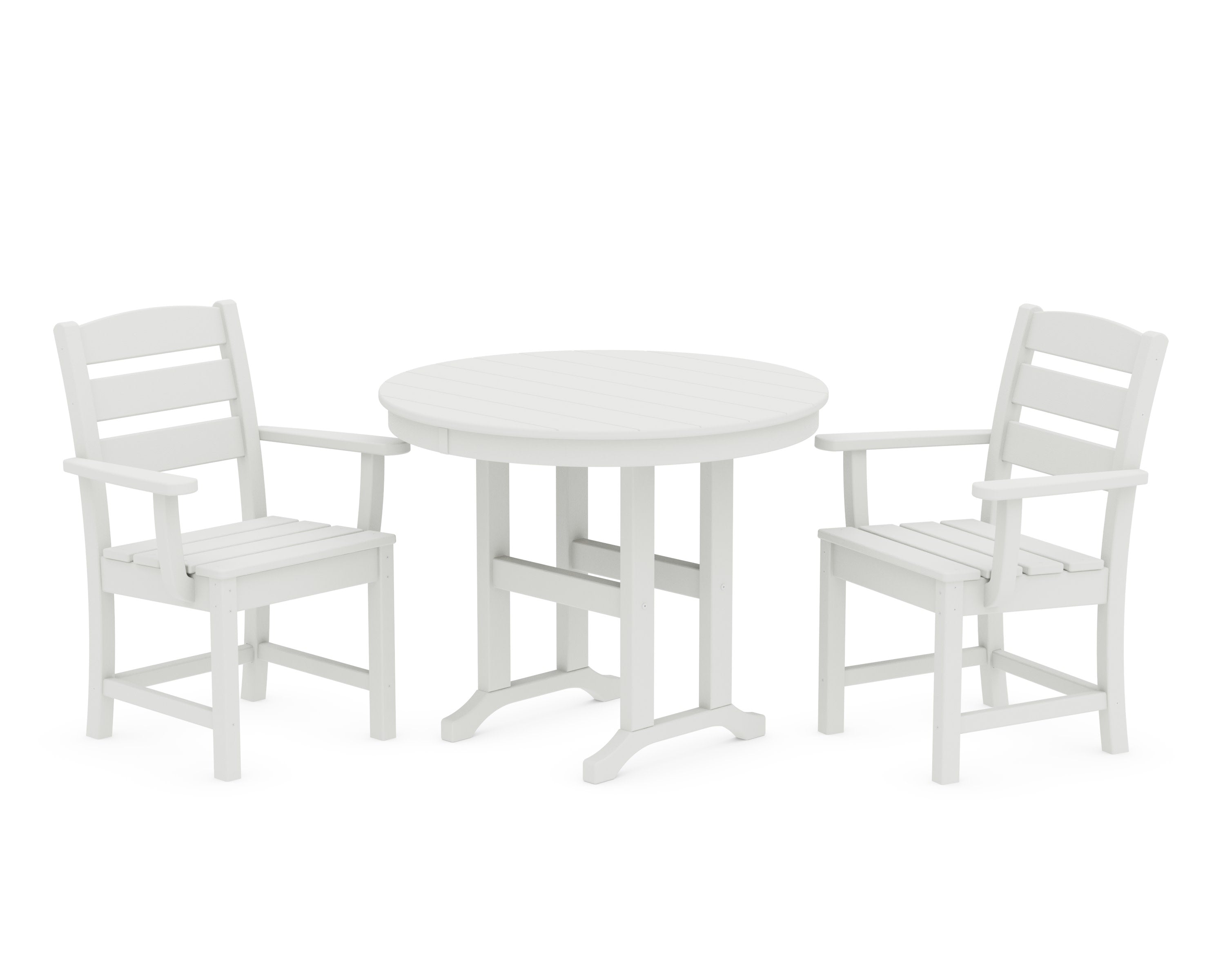 Lakeside 3-Piece Round Dining Set in Vintage White