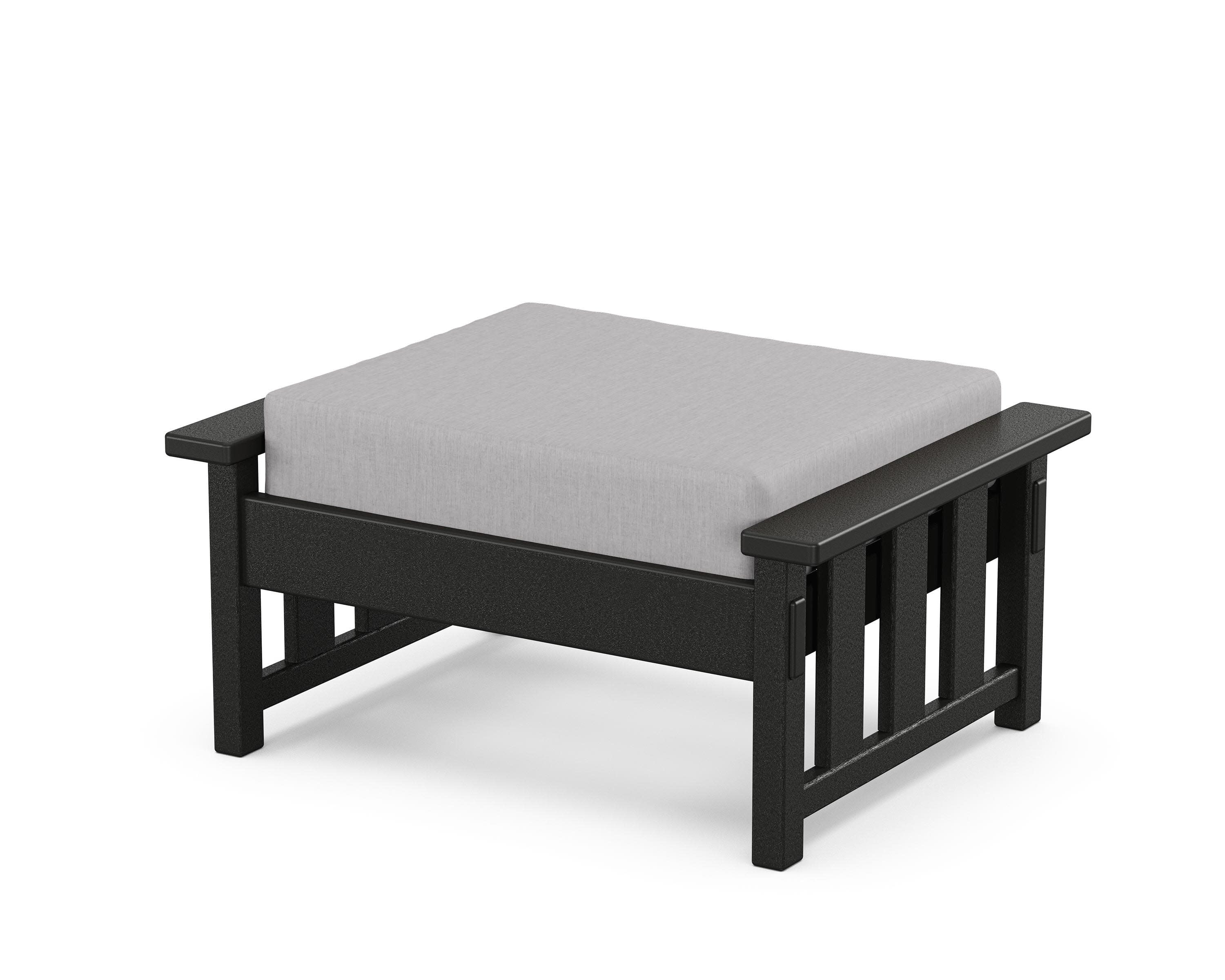 Acadia Deep Seating Ottoman in Black / Granite
