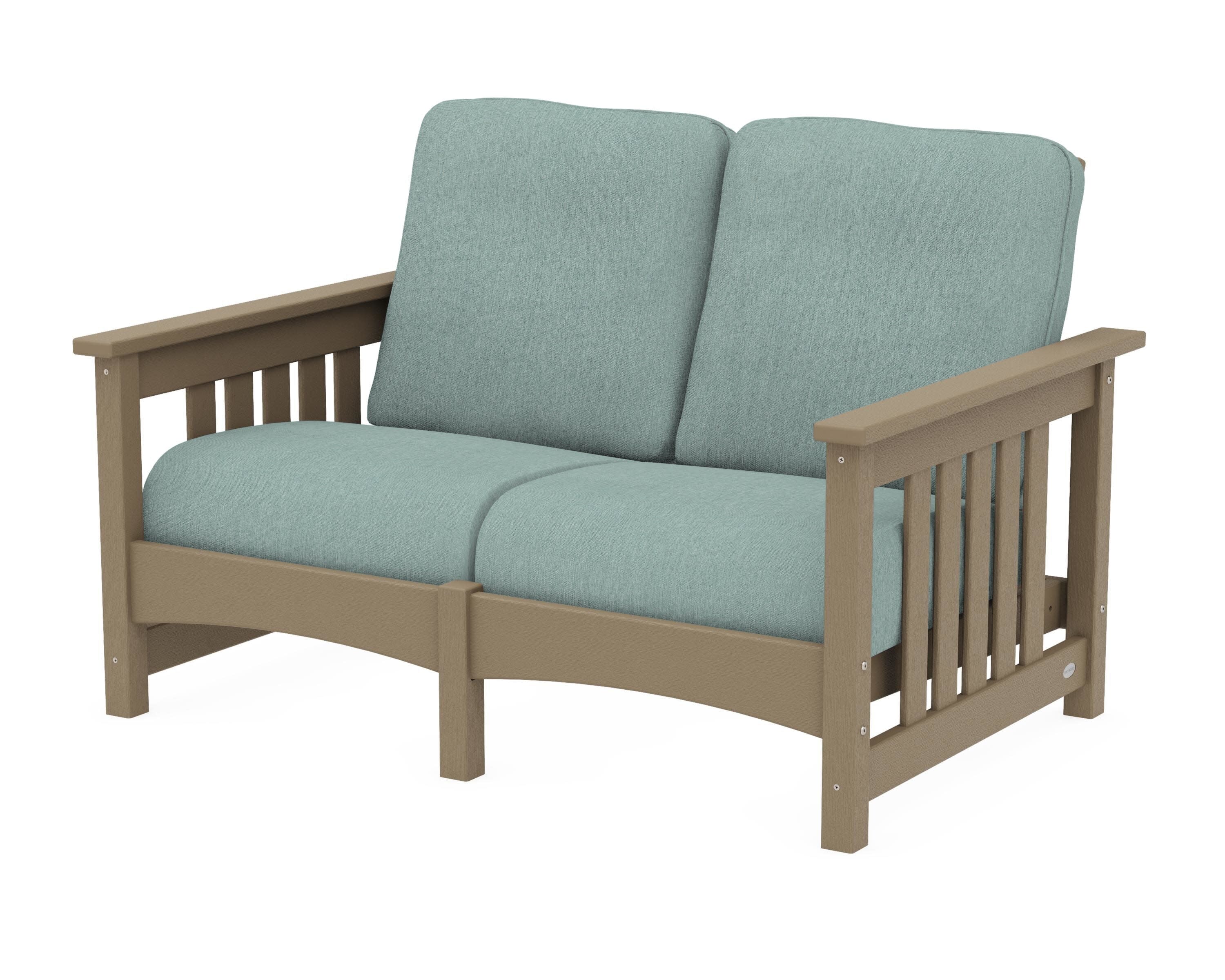Club Mission Loveseat in Vintage Sahara / Glacier Spa