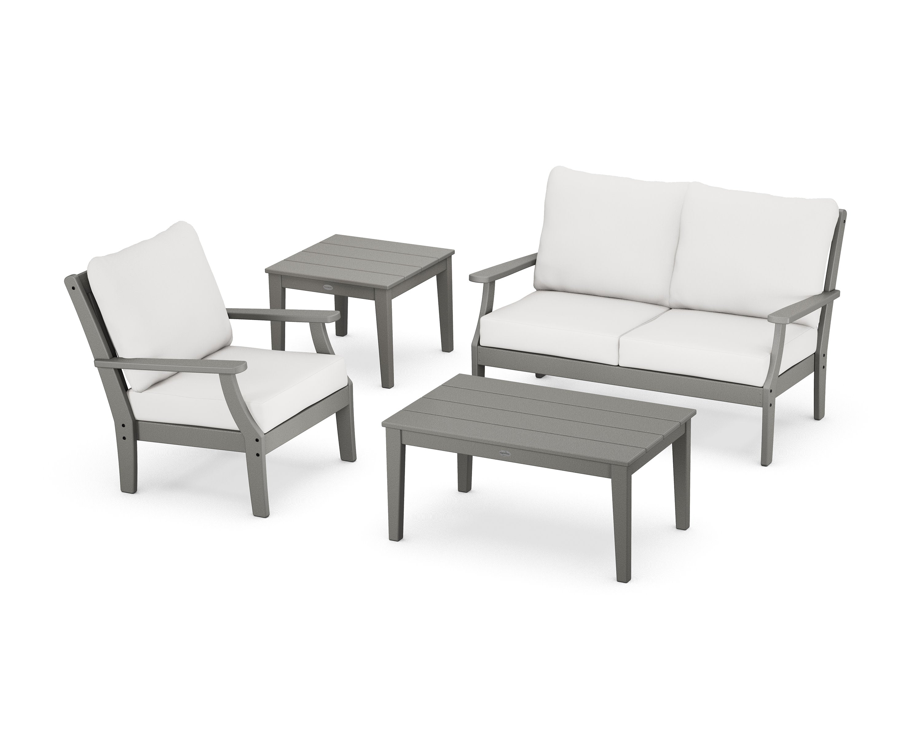 Braxton 4-Piece Deep Seating Set in Slate Grey / Natural Linen