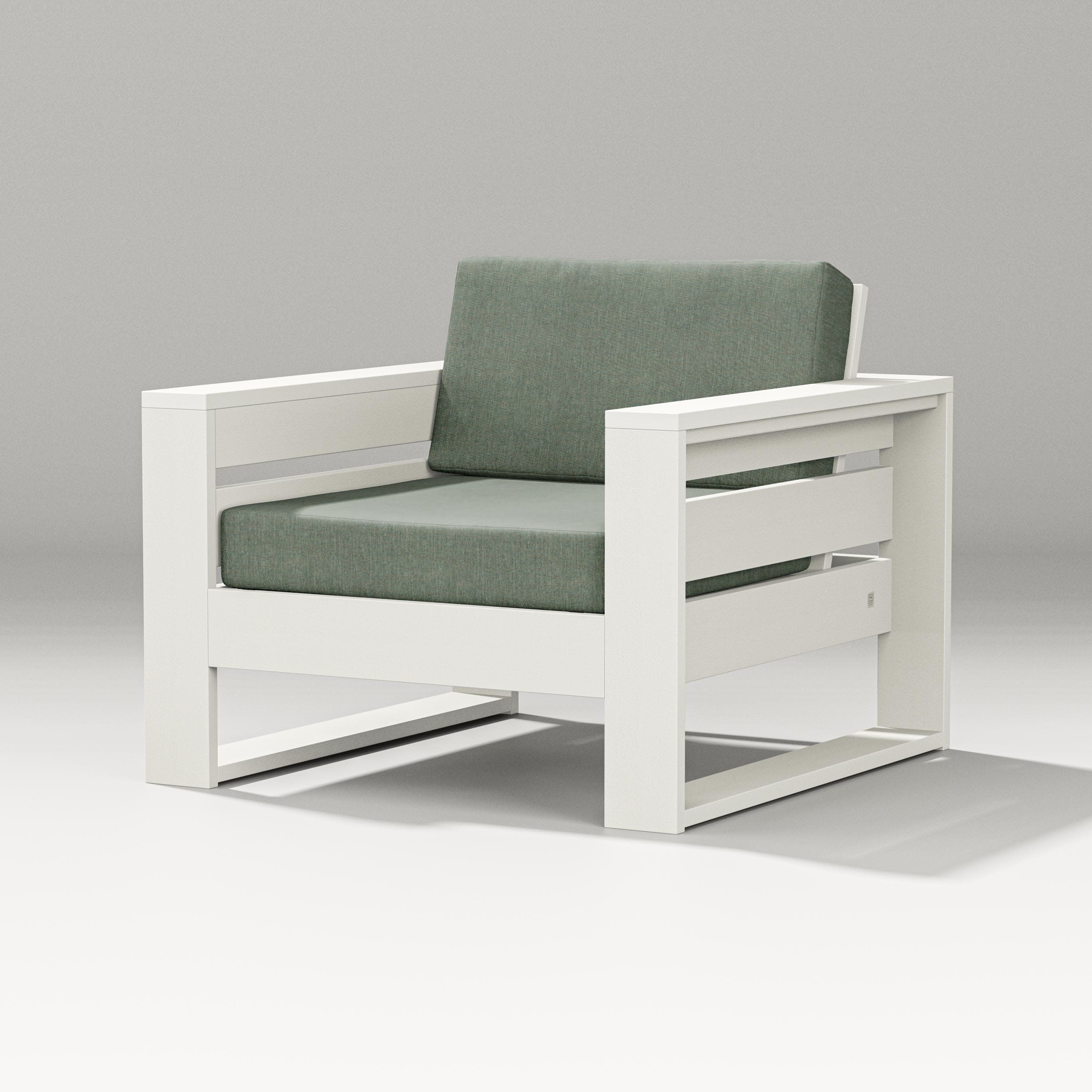 Latitude Lounge Chair in Vintage White / Cast Sage