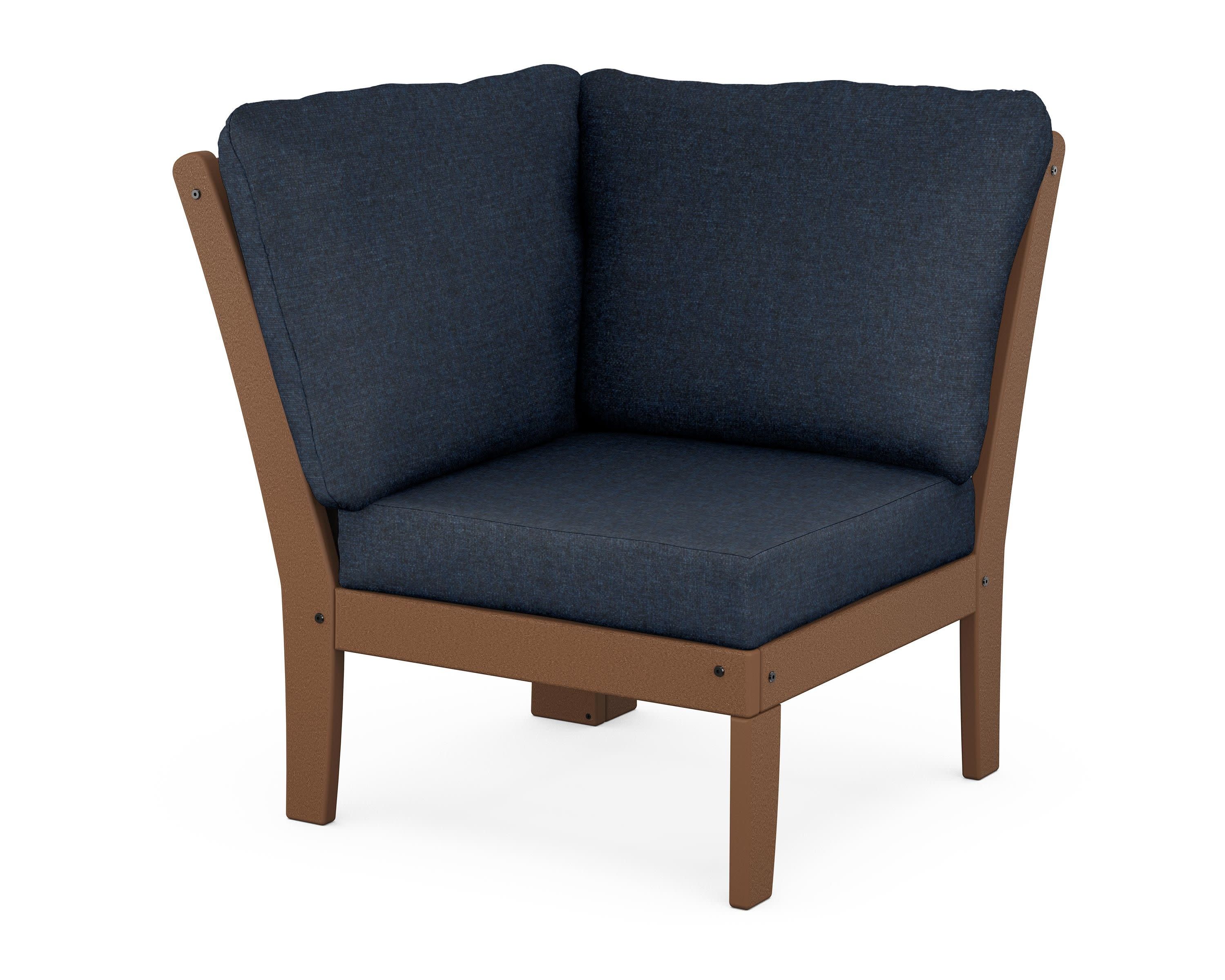 Braxton Modular Corner Chair in Teak / Marine Indigo