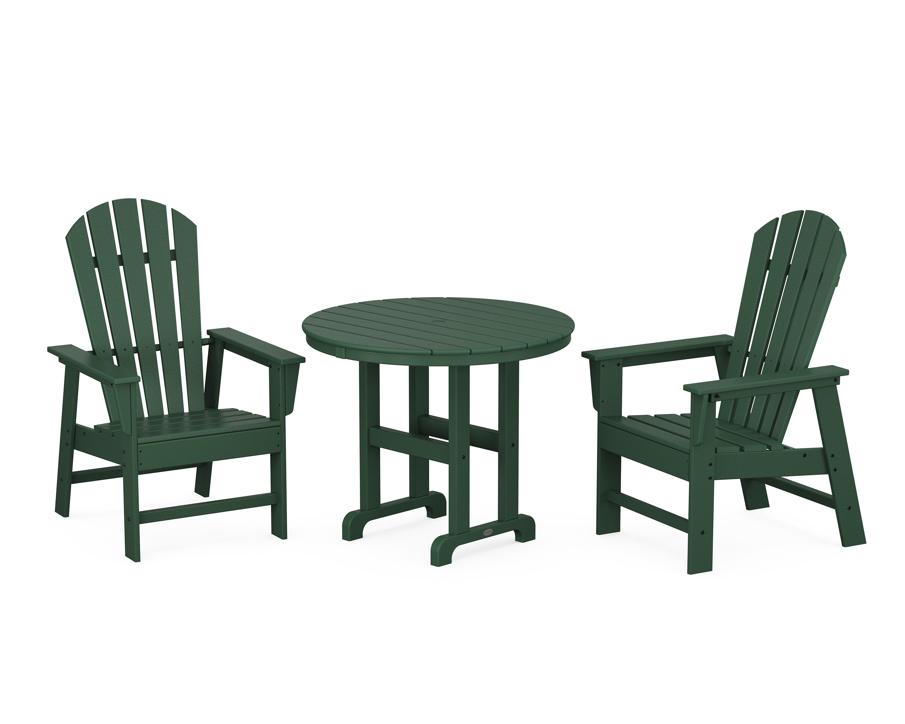 South Beach 3-Piece Round Farmhouse Dining Set in Green