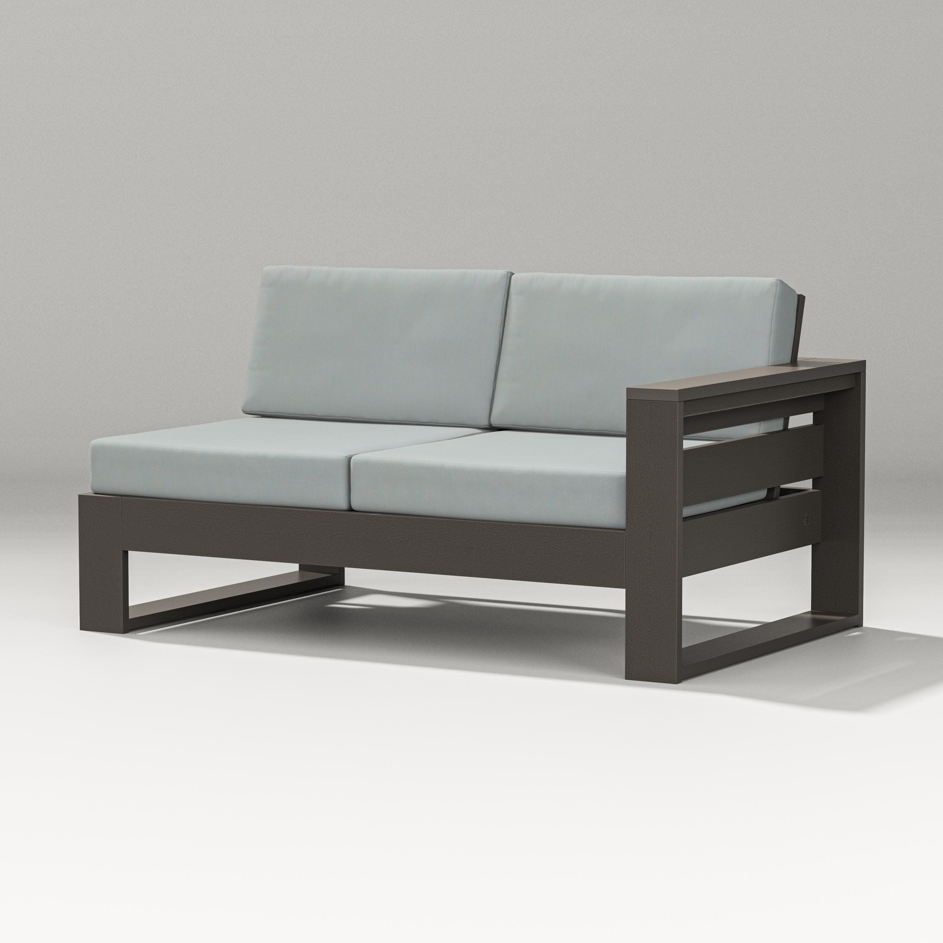 Latitude Modular Right Arm Loveseat in Vintage Coffee / Spa