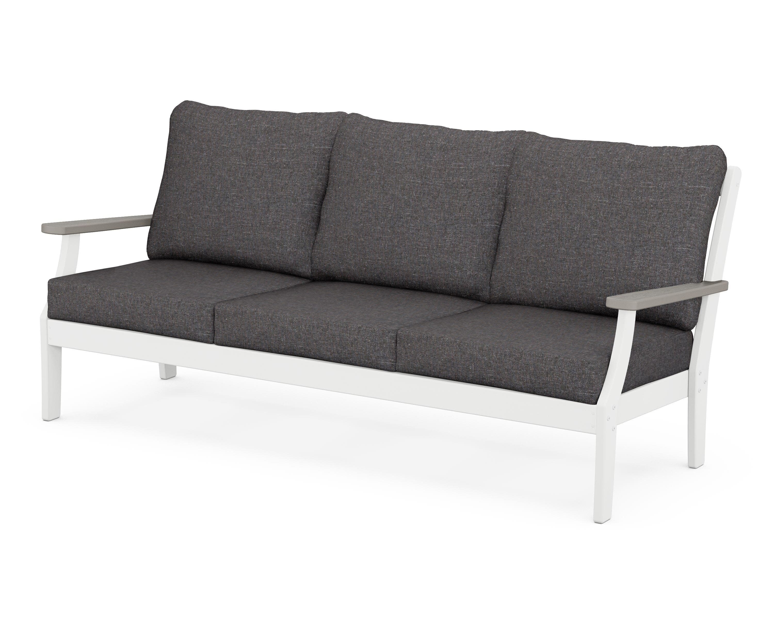 Braxton Deep Seating Sofa in White / Driftwood / Ash Charcoal