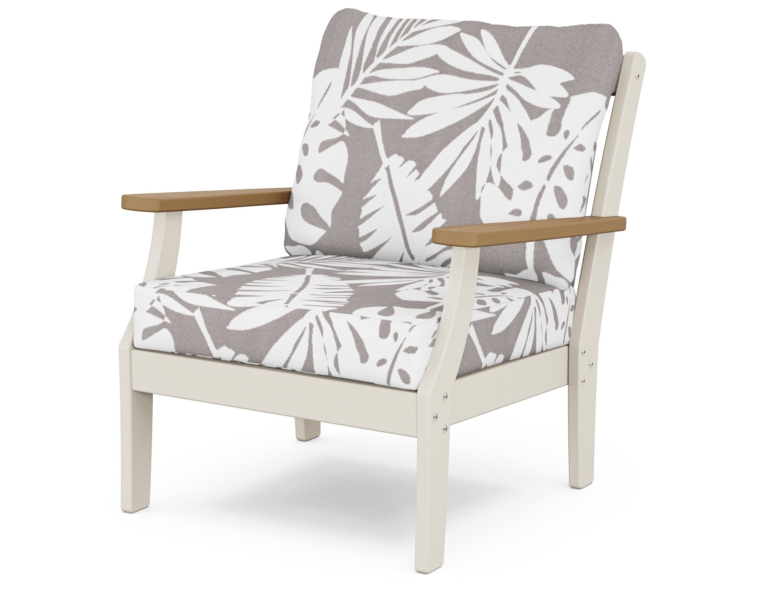 Braxton Deep Seating Chair in Sand / Natural / Leaf Grey Mist