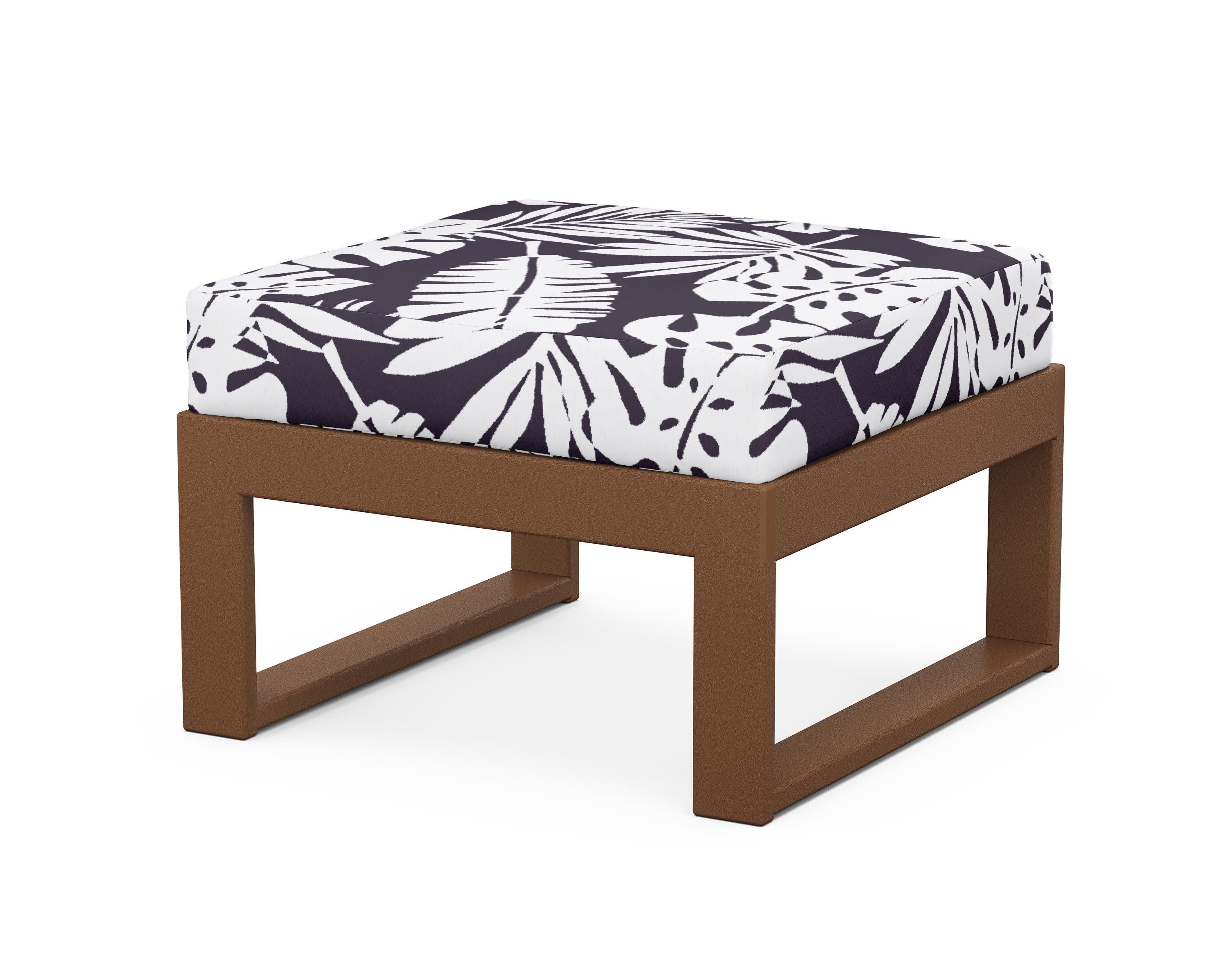 Modular Ottoman - Modern in Teak / Leaf Navy