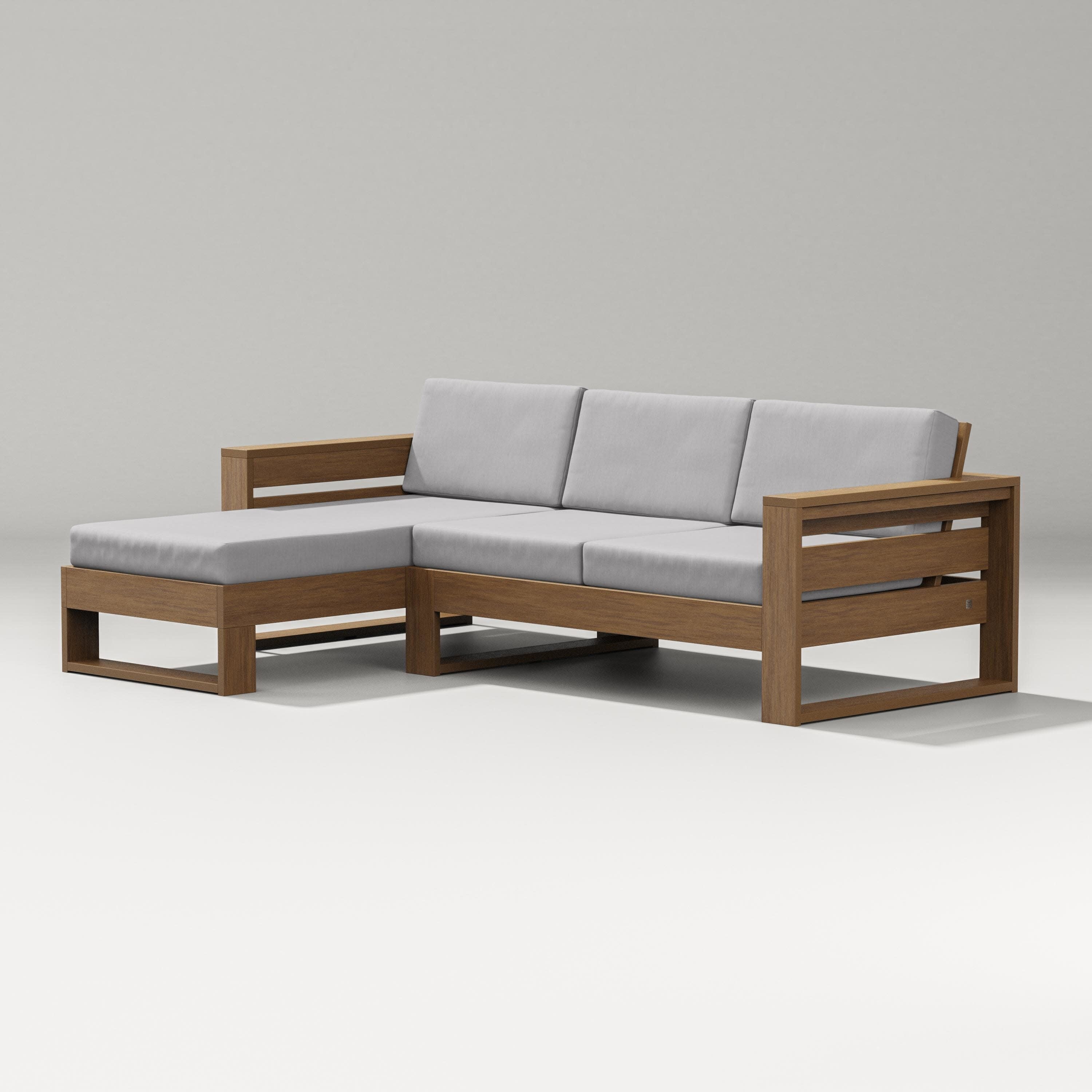 Latitude Left Chaise Sectional in Natural / Granite