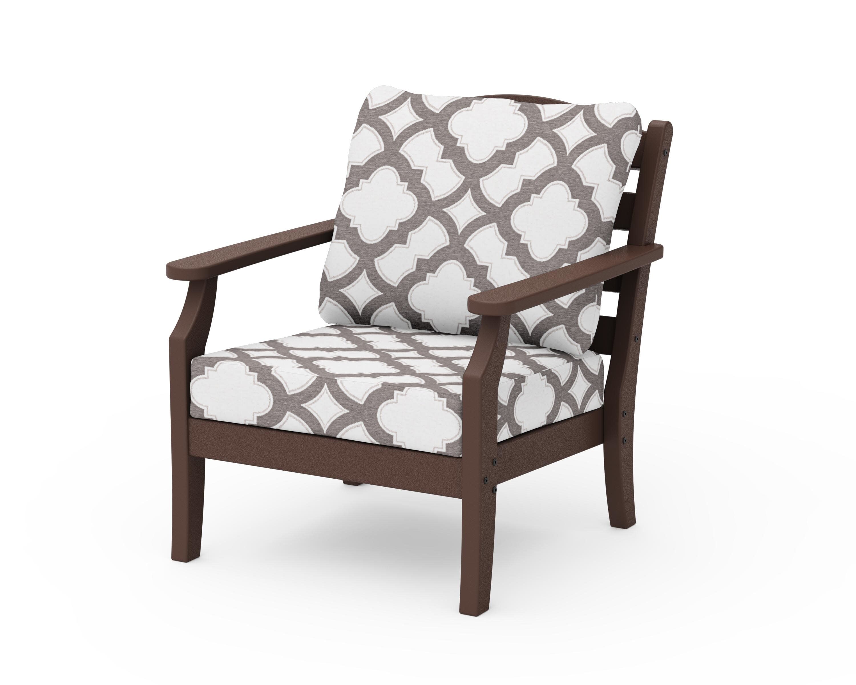 Savannah Deep Seating Chair in Mahogany / Trellis Grey Mist