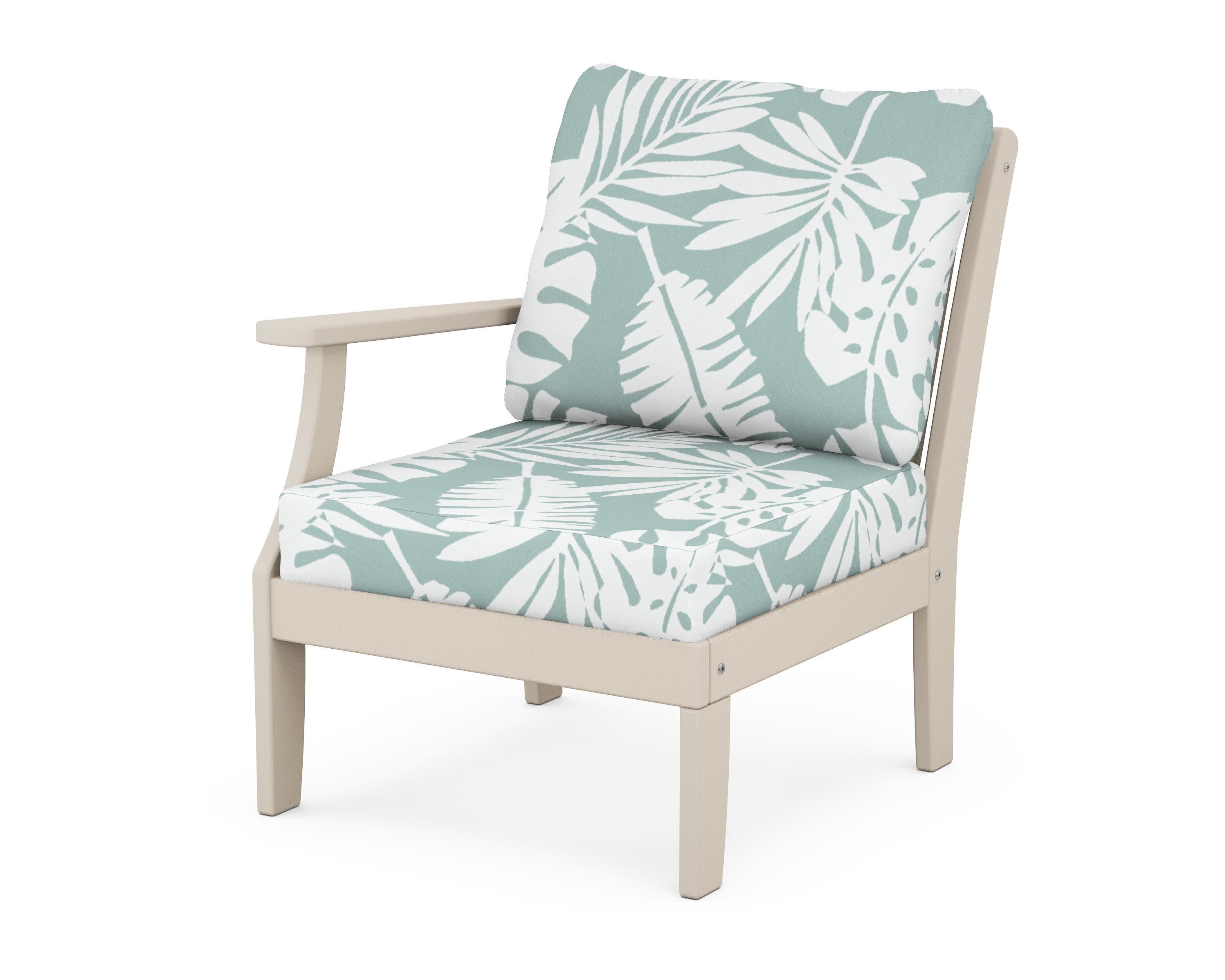 Braxton Modular Left Arm Chair in Sand / Leaf Glacier Spa