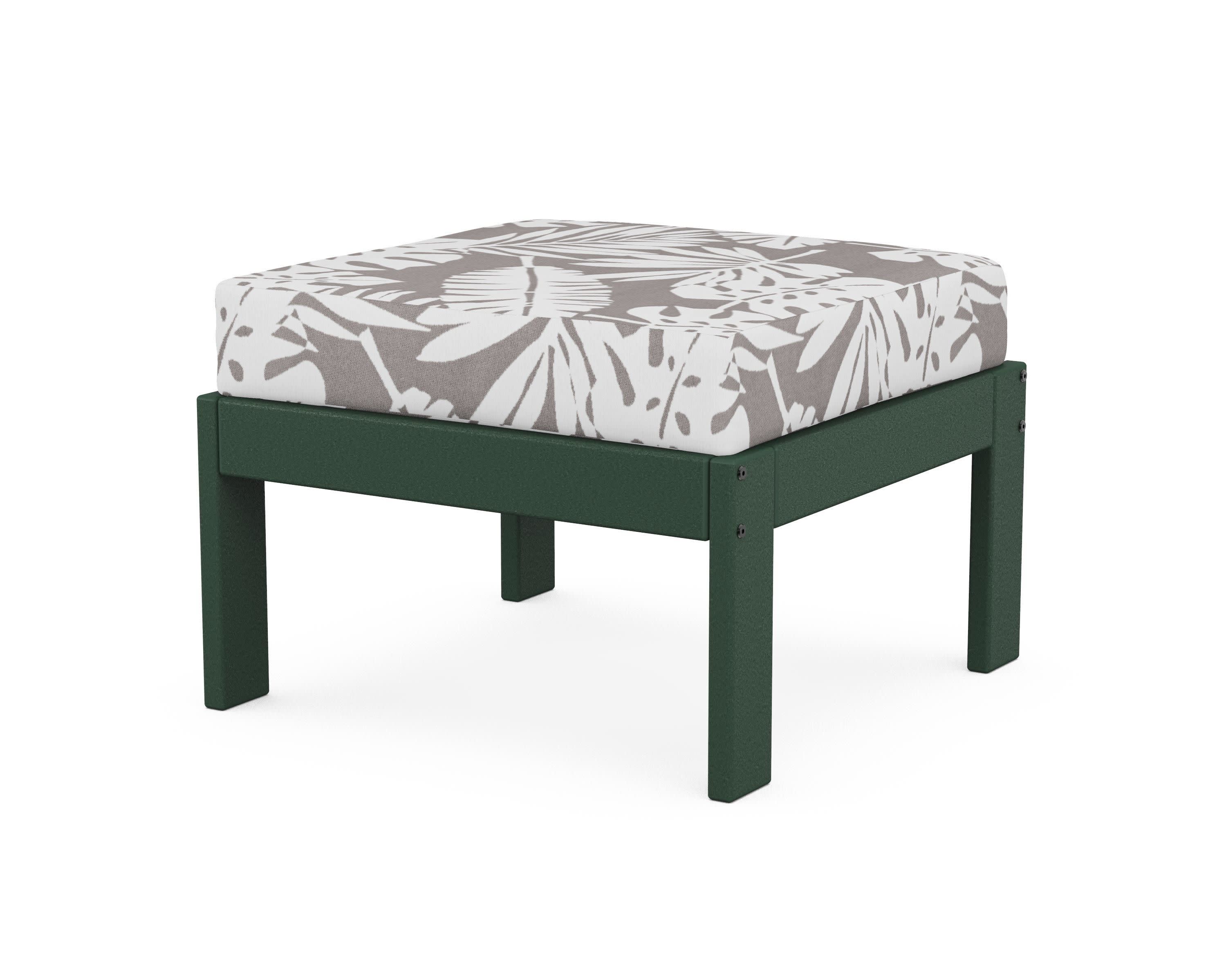 Vineyard Modular Ottoman in Green / Leaf Grey Mist