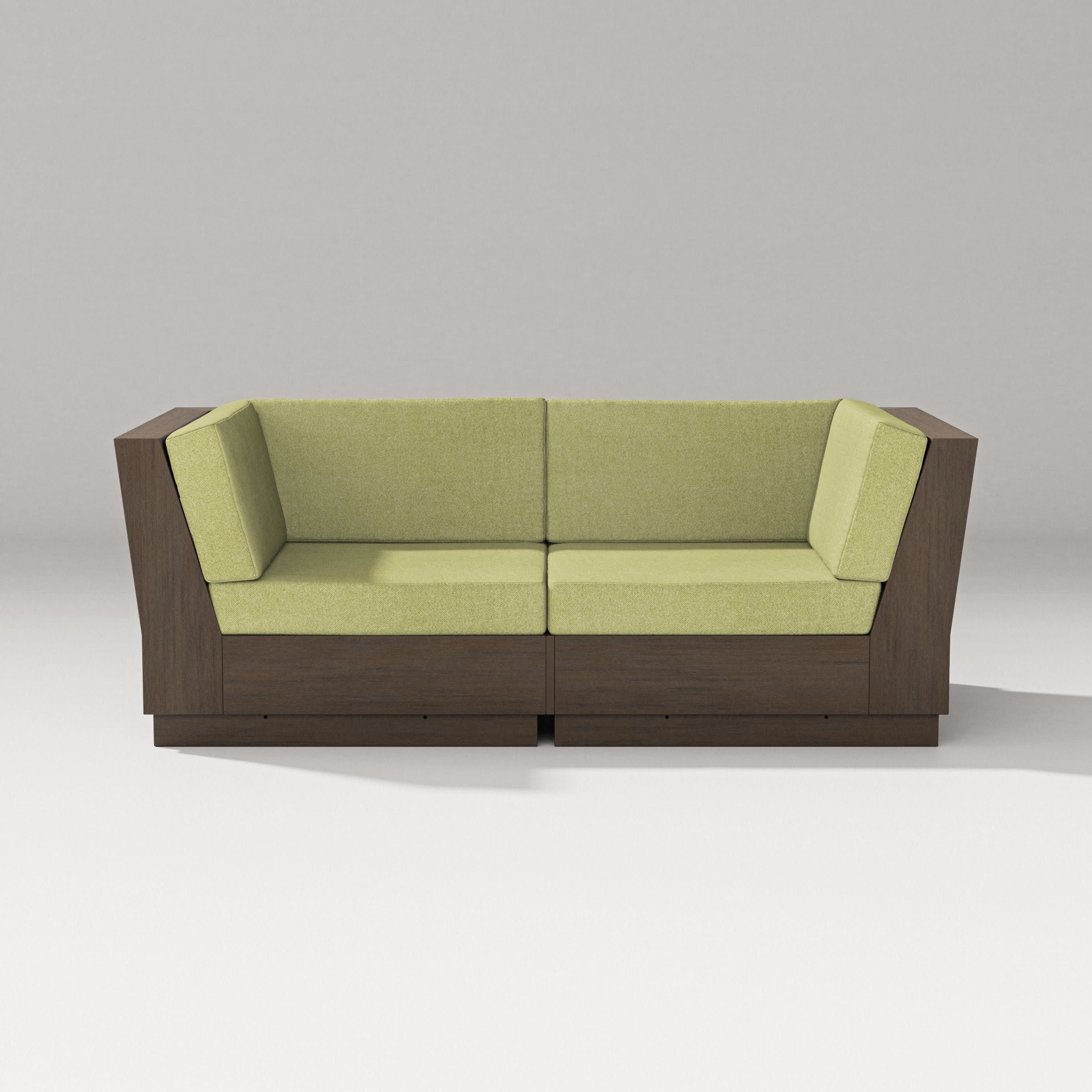 Elevate Loveseat Sectional in Kona / Chartreuse Boucle