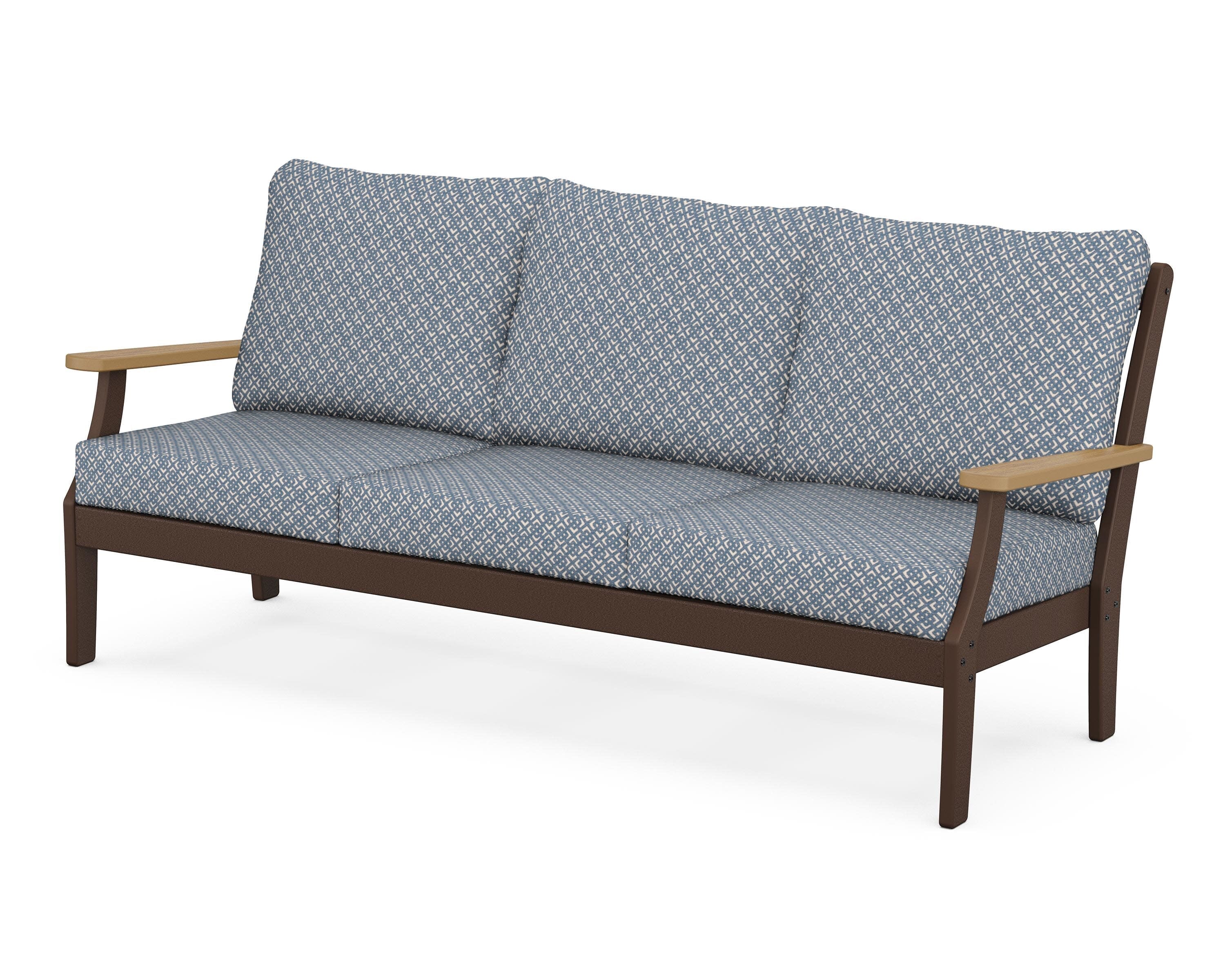 Braxton Deep Seating Sofa in Mahogany / Natural / Hopscotch