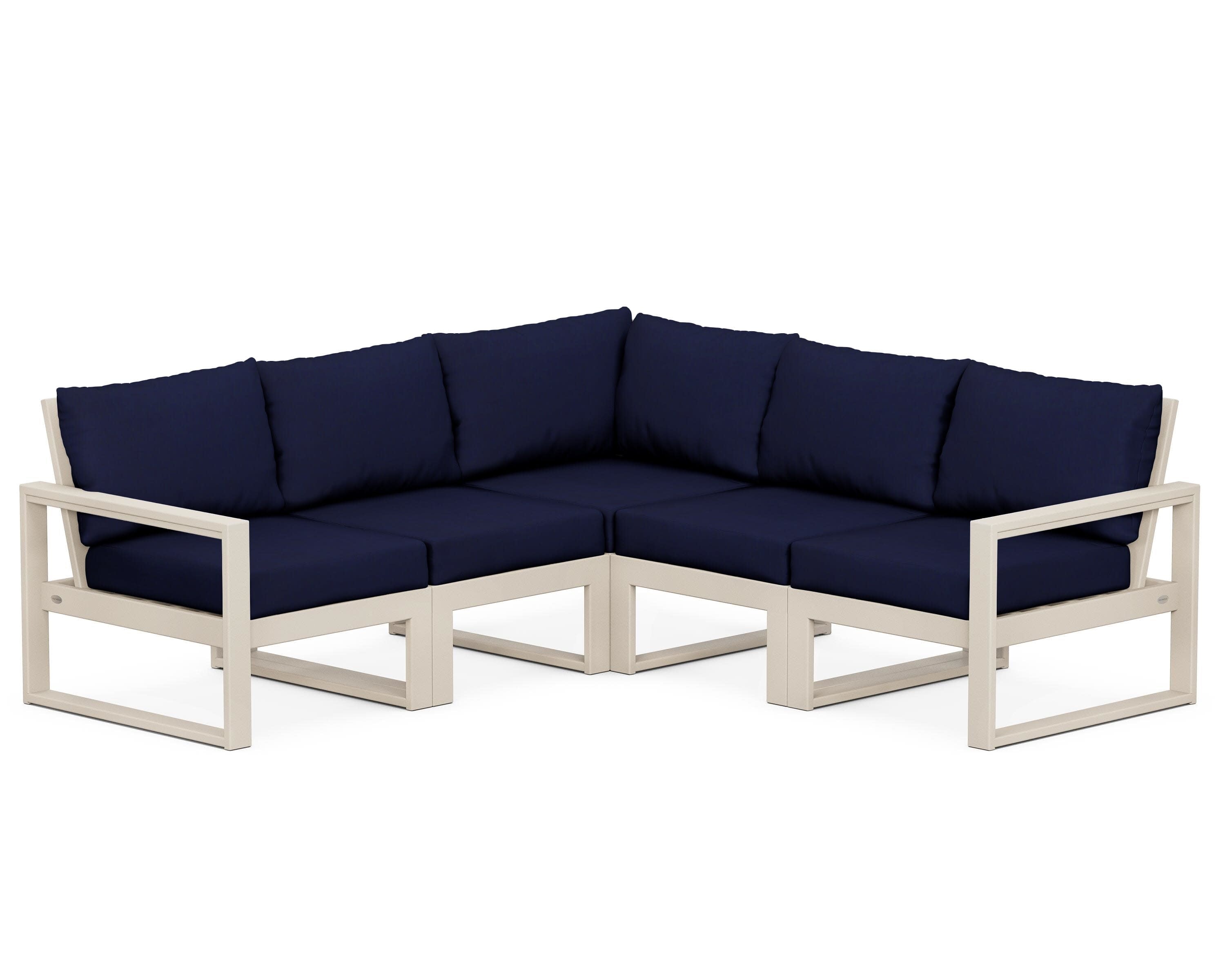 EDGE 5-Piece Modular Deep Seating Set in Sand / Navy