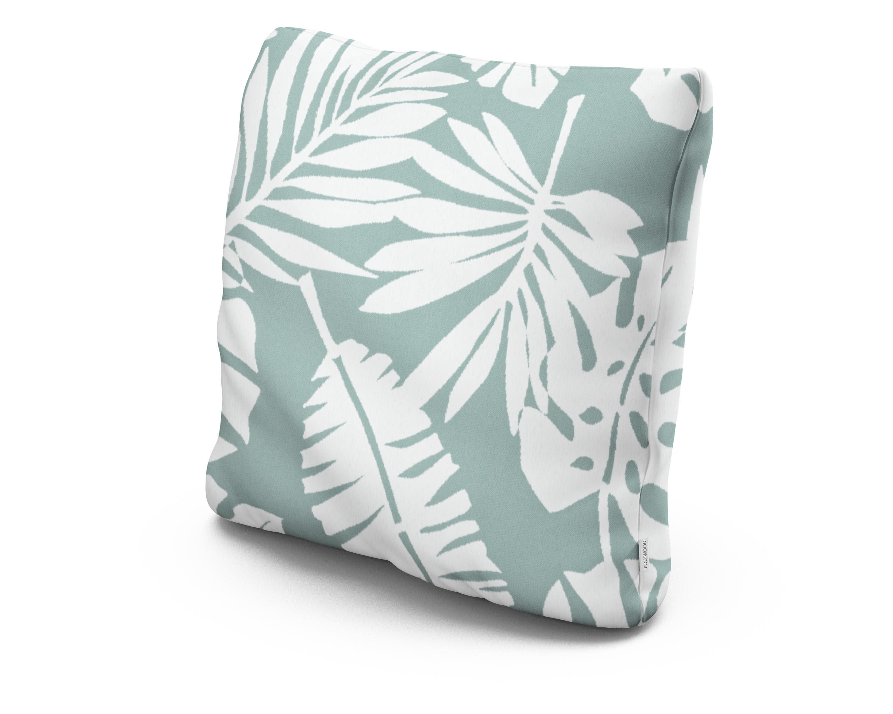 22" Outdoor Throw Pillow in Leaf Glacier Spa