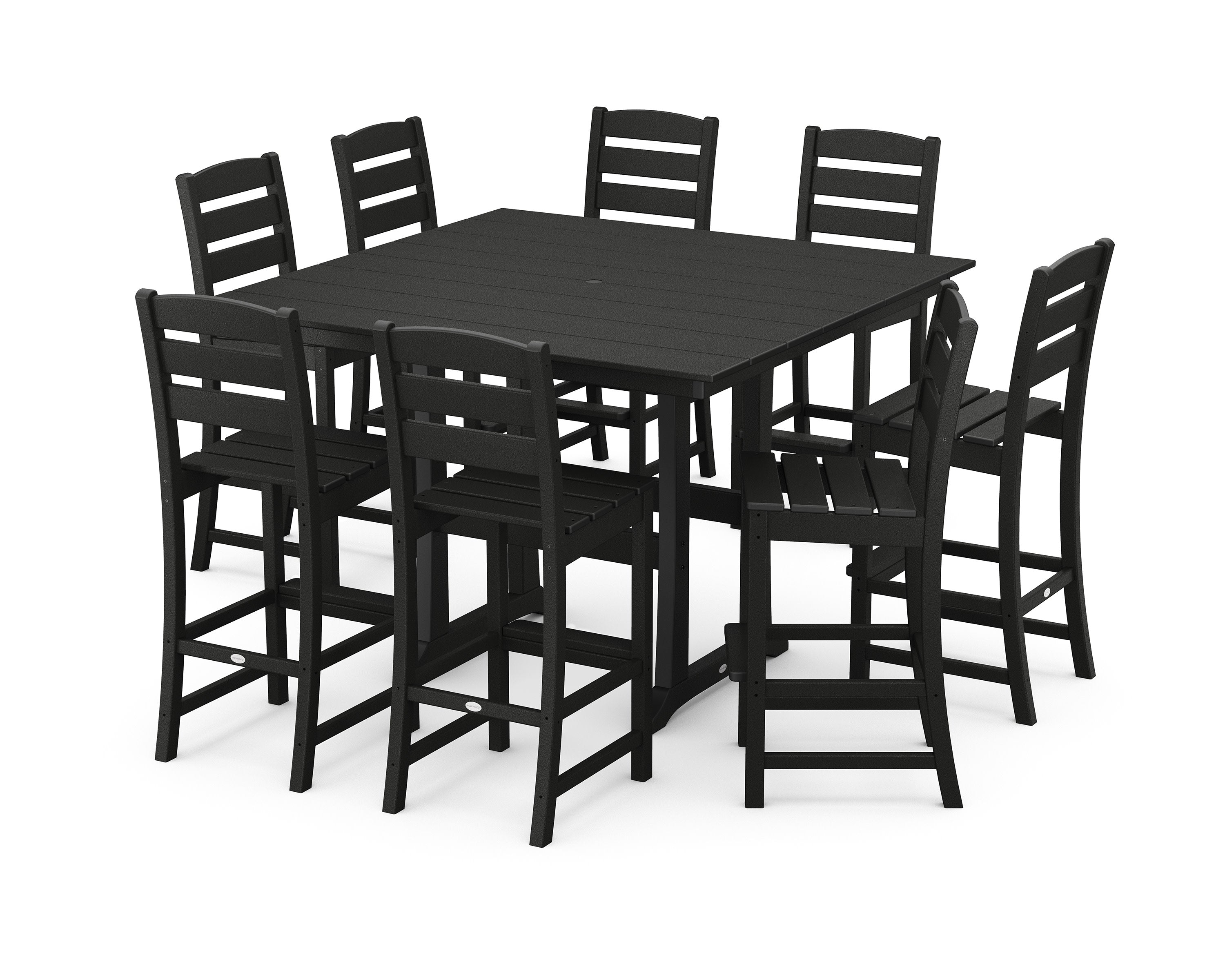 Lakeside 9-Piece Bar Side Chair Set in Black